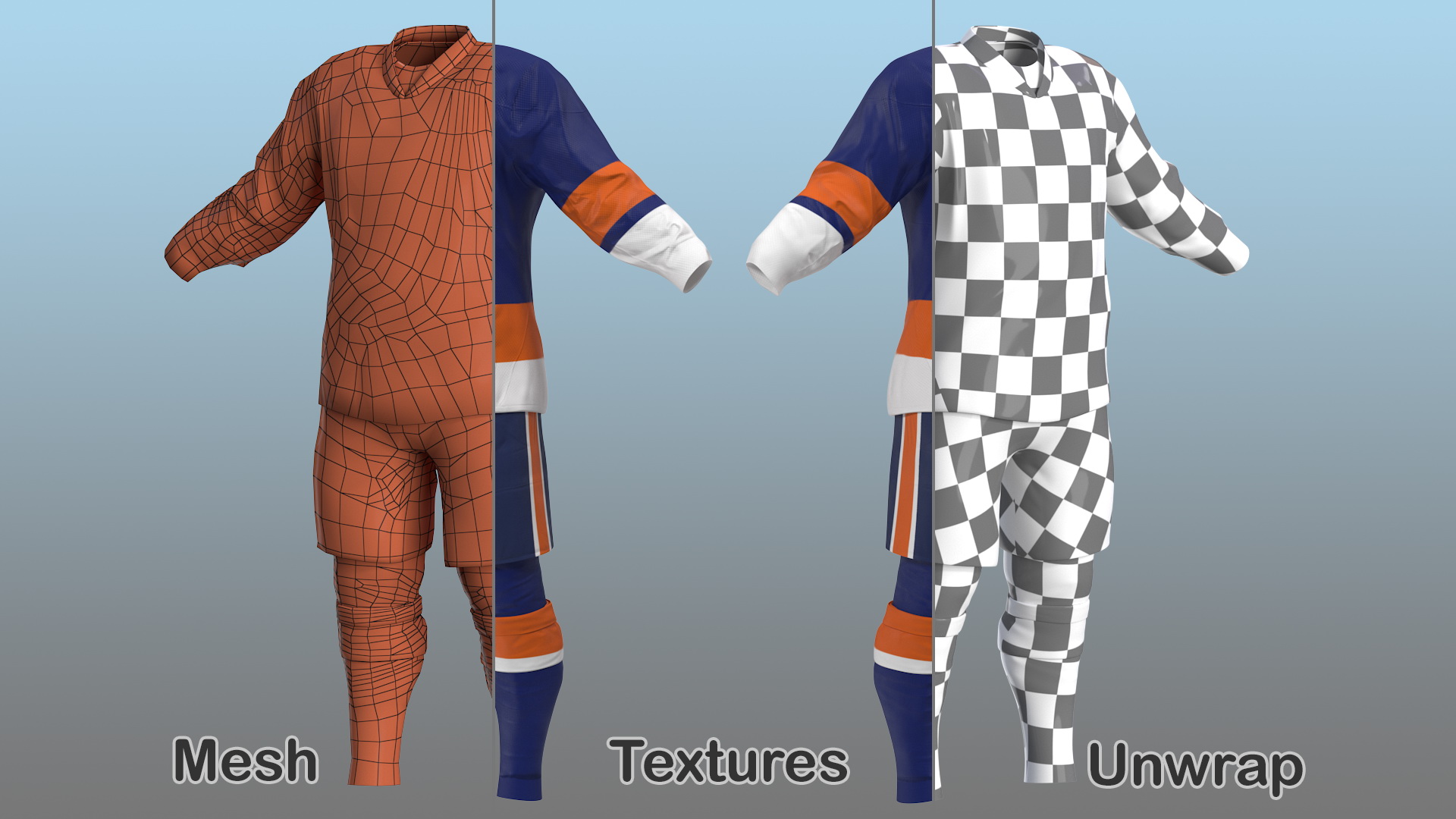Hockey Clothes Blue 3D model
