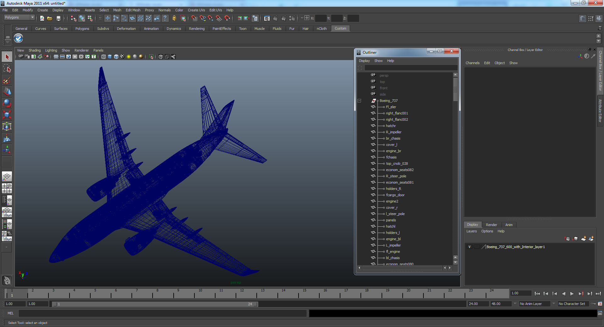 Boeing 737 600 with Interior Southwest Airlines 3D