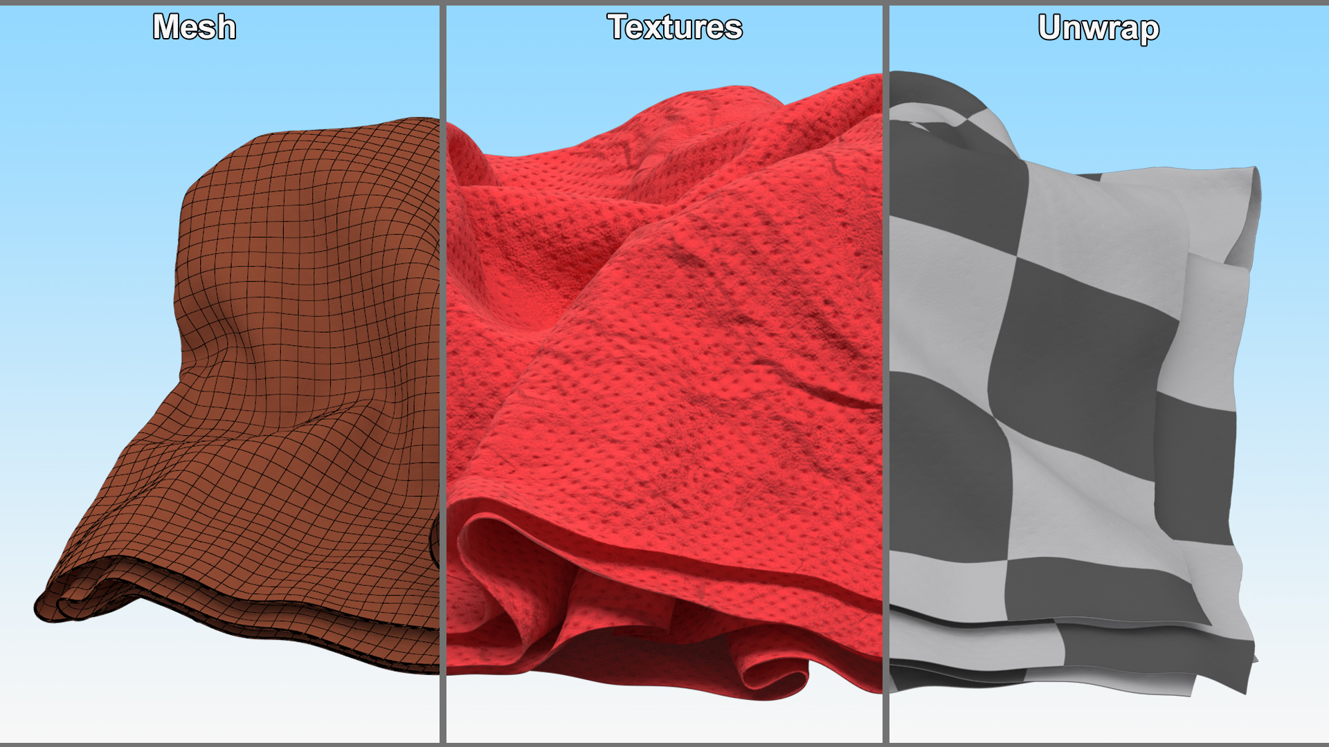Napkin Crumpled Unfolded 3D model