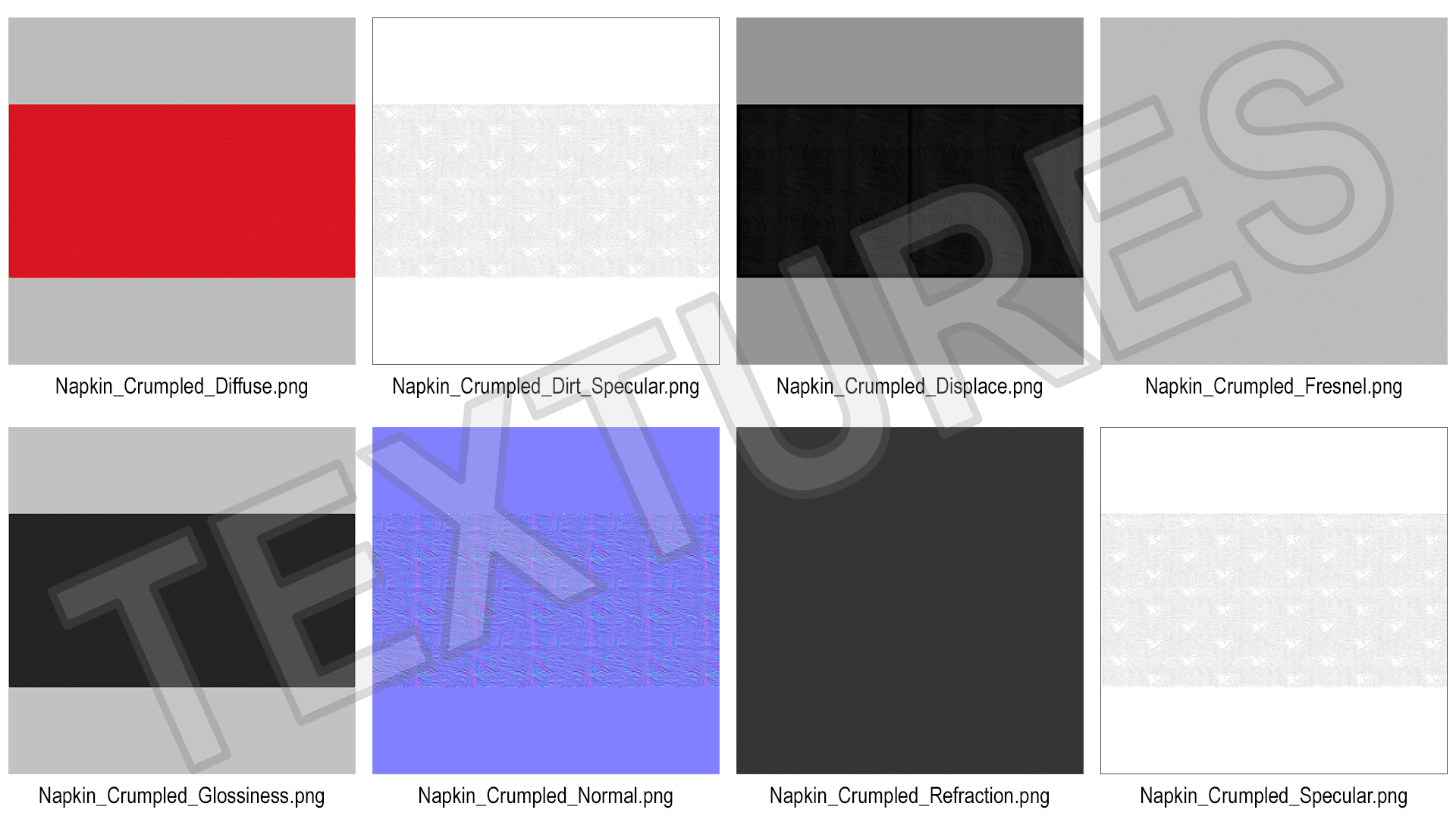 Napkin Crumpled Unfolded 3D model