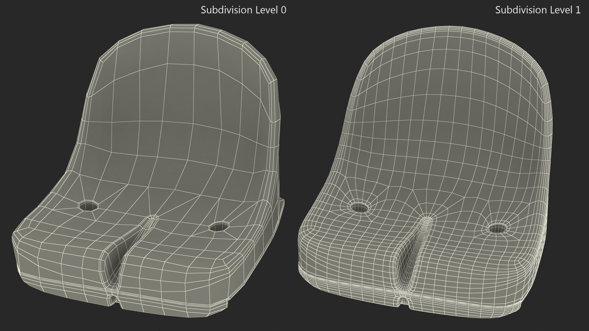 3D Plastic Sports Seat Red model