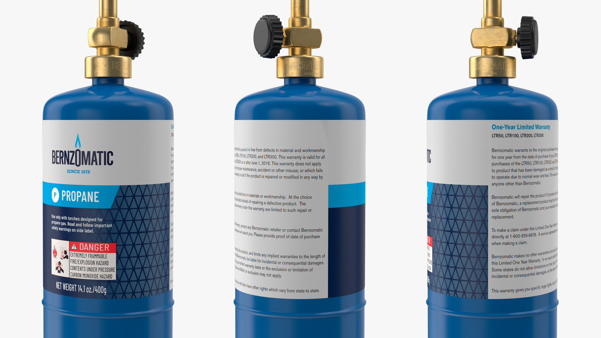 Bernzomatic Handheld Propane Blowtorch with Flame 3D model