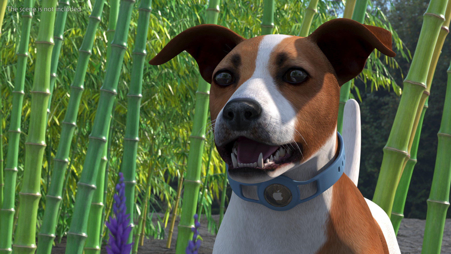 3D Jack Russell Terrier with Apple Dog Tracker model