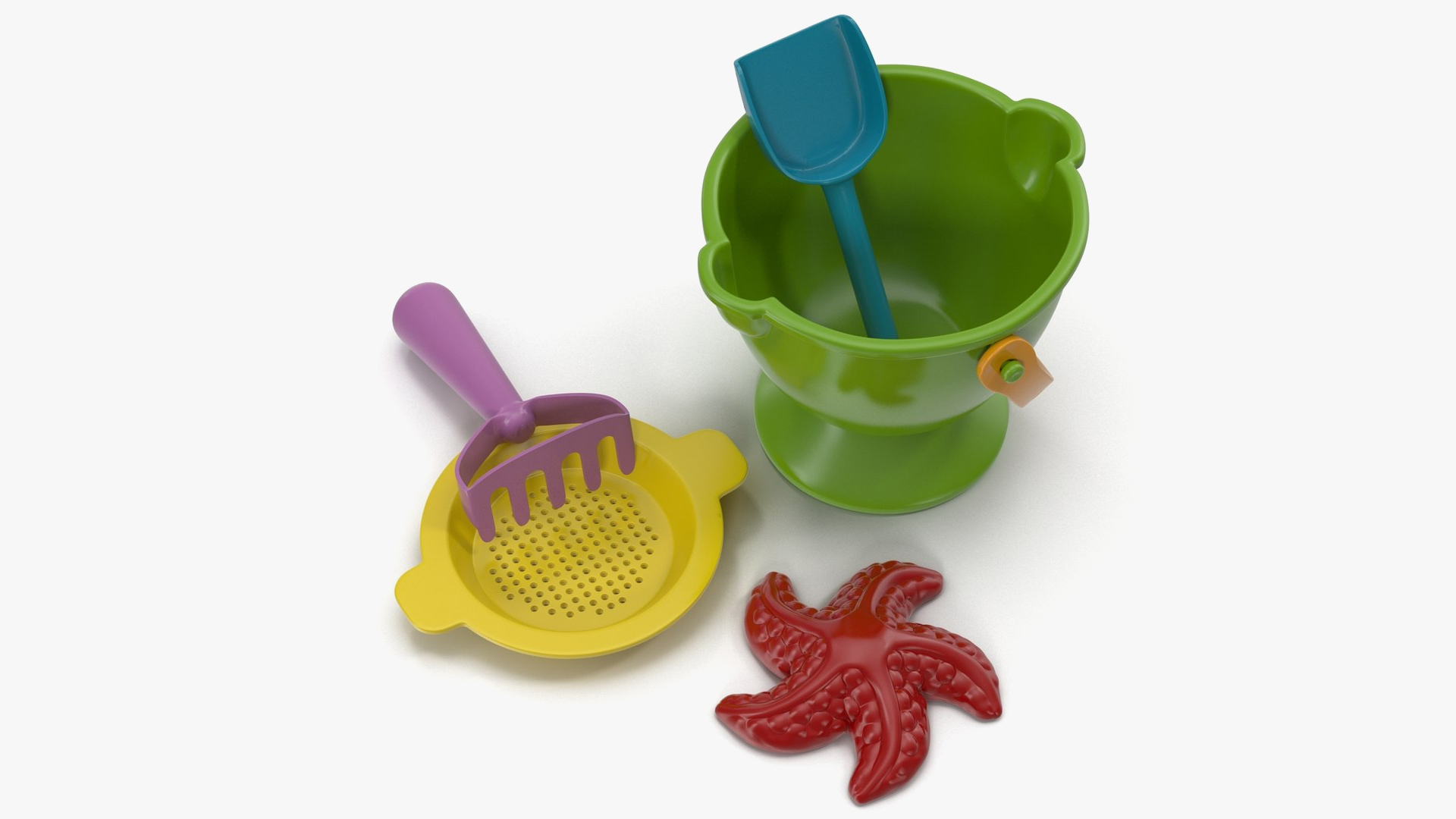 3D Baby Girl in Sandpit Fur Rigged