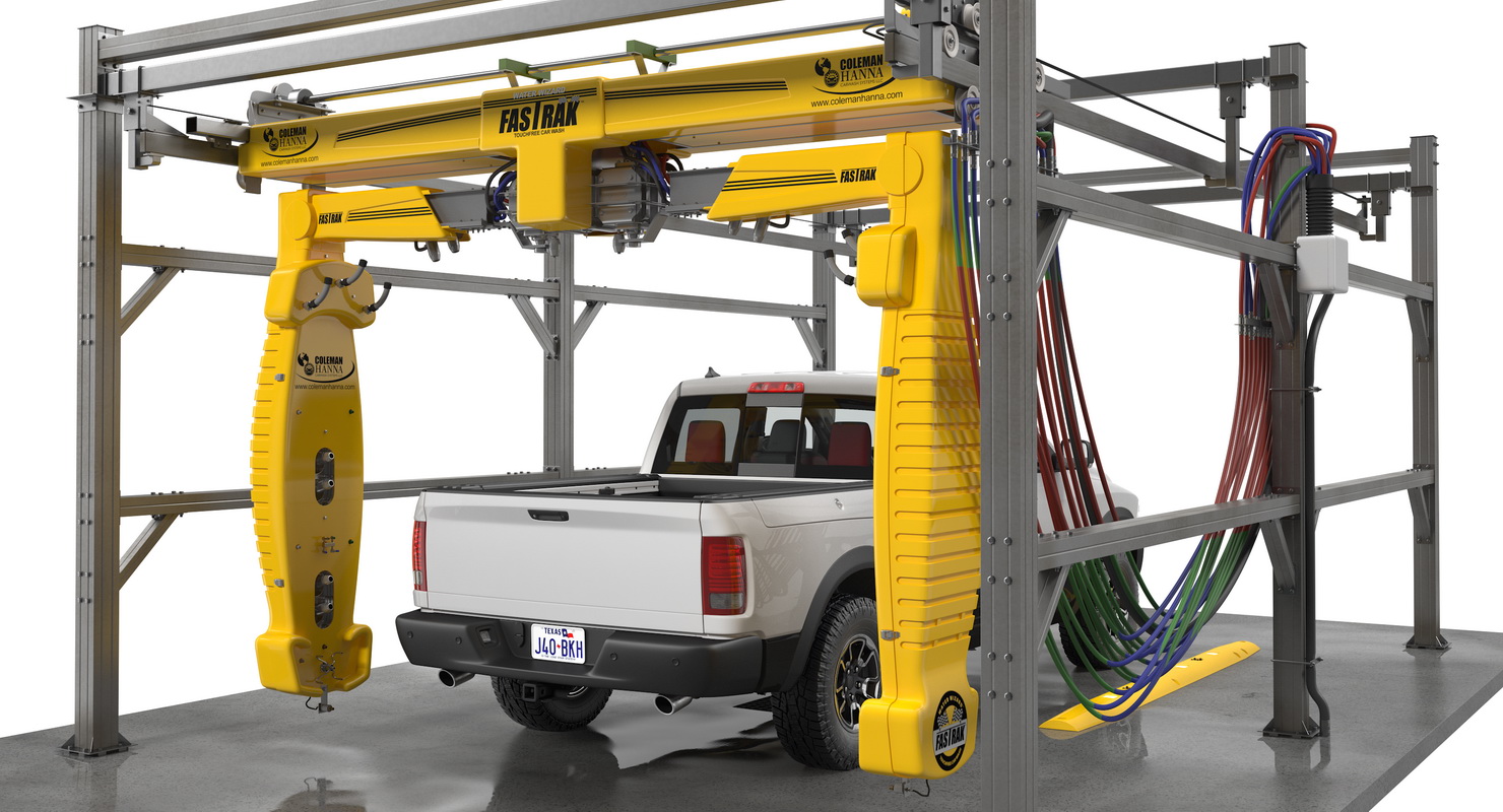 3D Carwash System Fastrak Touch Free with Pickup Truck Rigged model