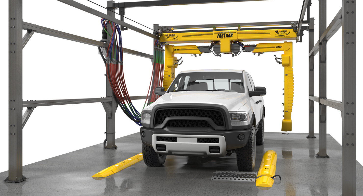 3D Carwash System Fastrak Touch Free with Pickup Truck Rigged model