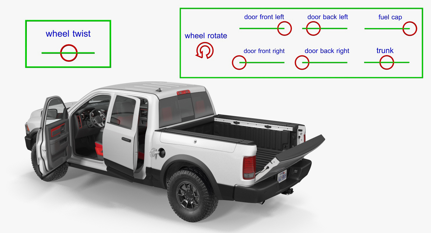 3D Carwash System Fastrak Touch Free with Pickup Truck Rigged model