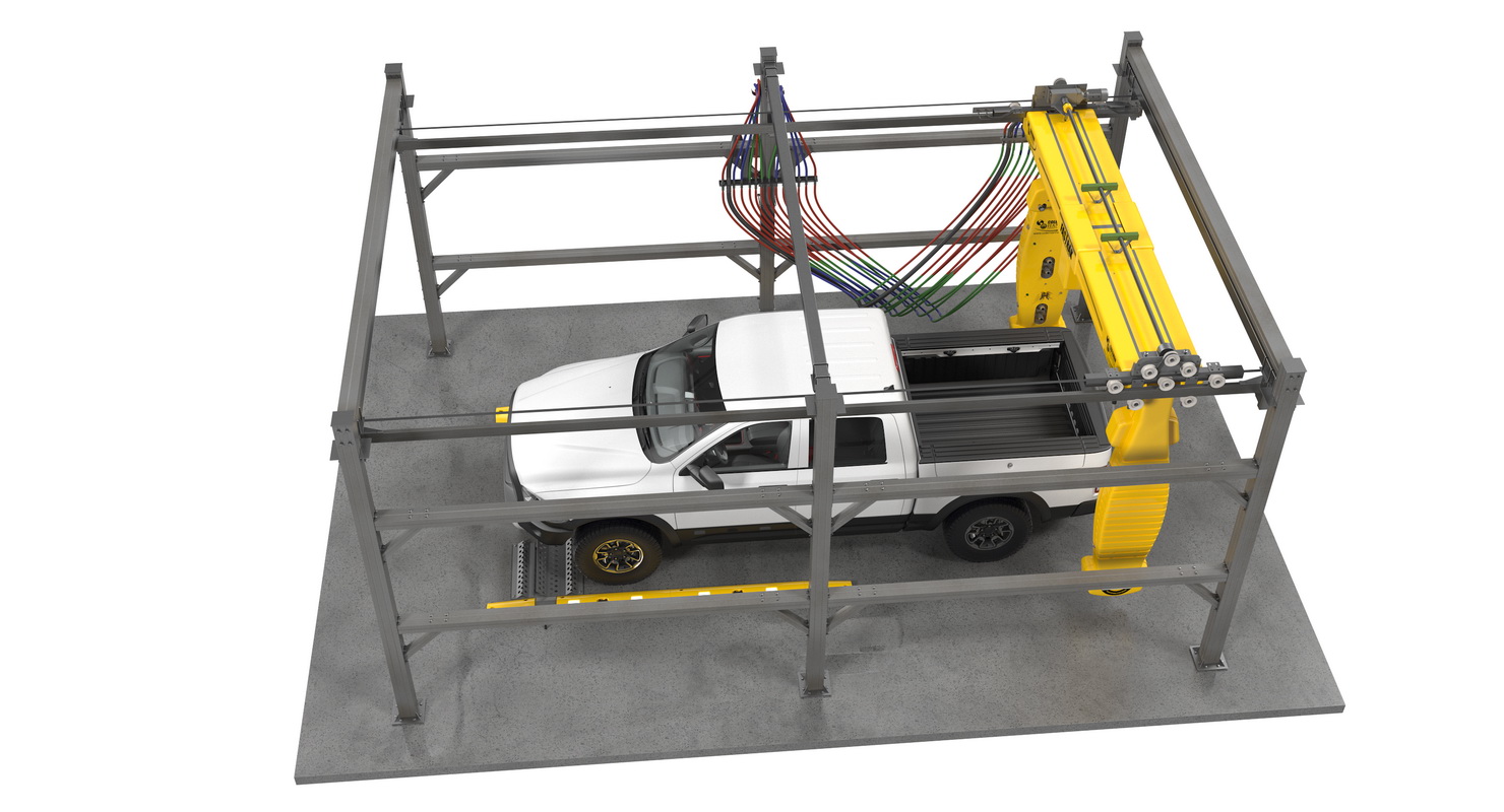 3D Carwash System Fastrak Touch Free with Pickup Truck Rigged model