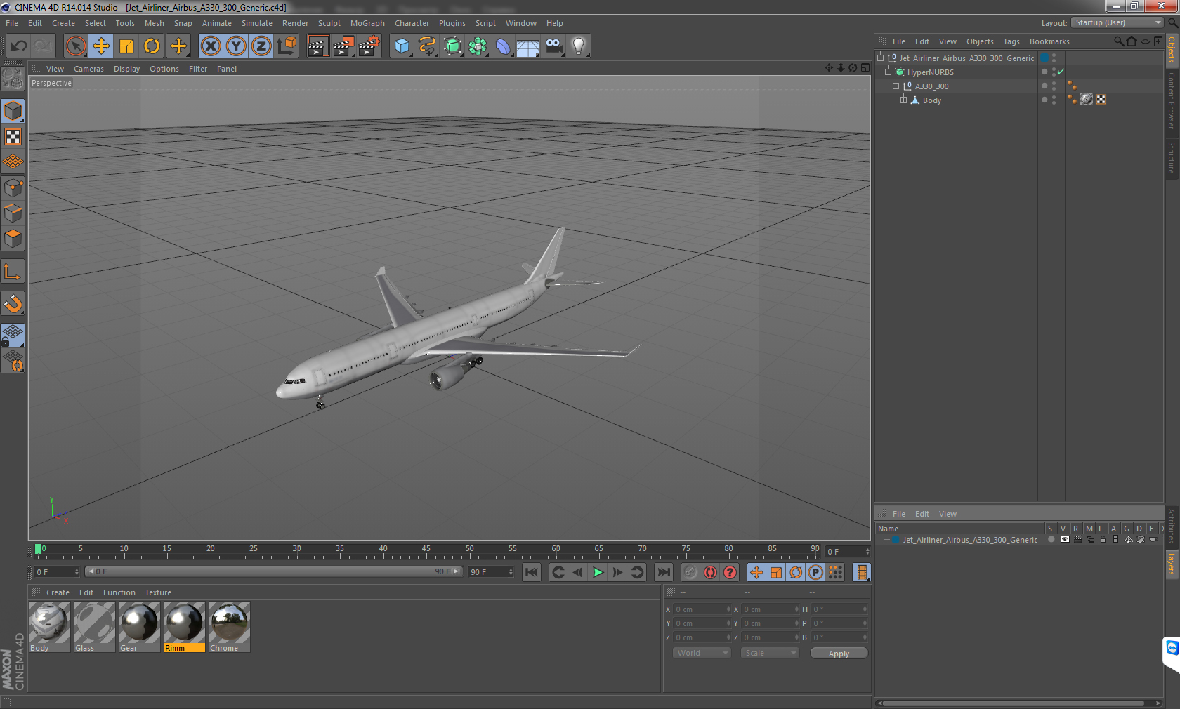 3D Jet Airliner Airbus A330 300 Generic