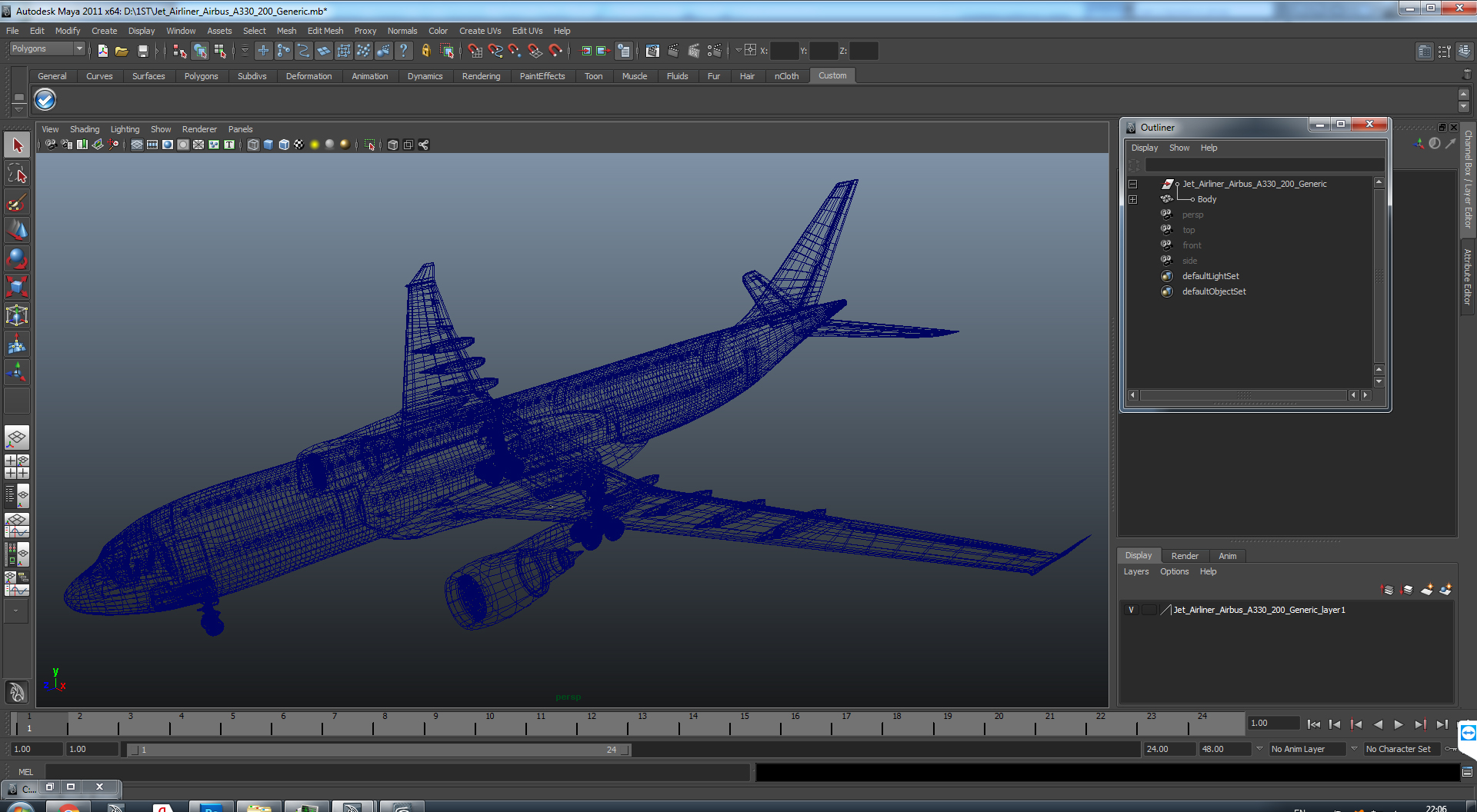 3D Jet Airliner Airbus A330 300 Generic