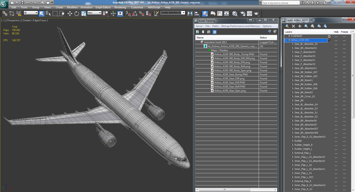 3D Jet Airliner Airbus A330 300 Generic