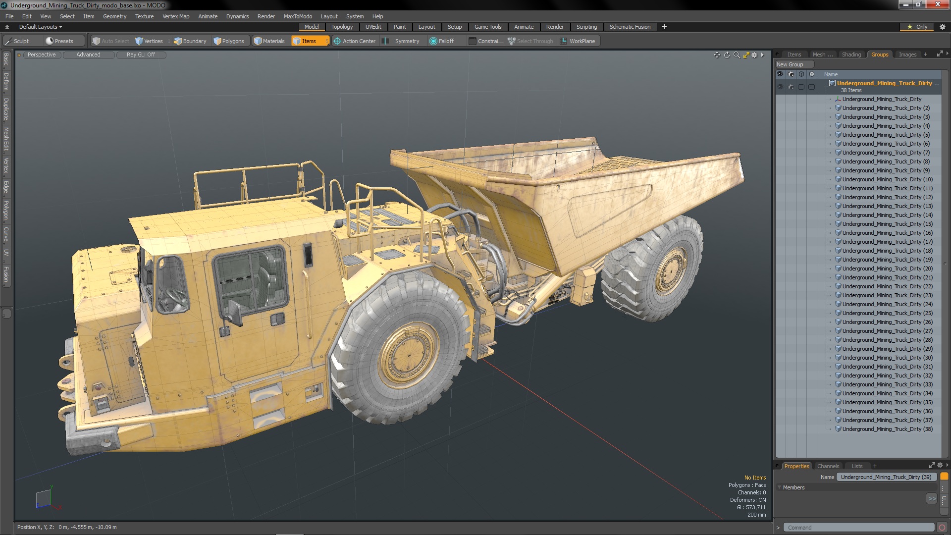 3D model Underground Mining Truck Dirty