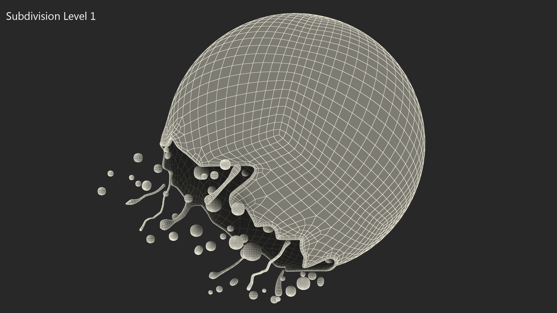 3D model Soap Bubble Burst Stage 3