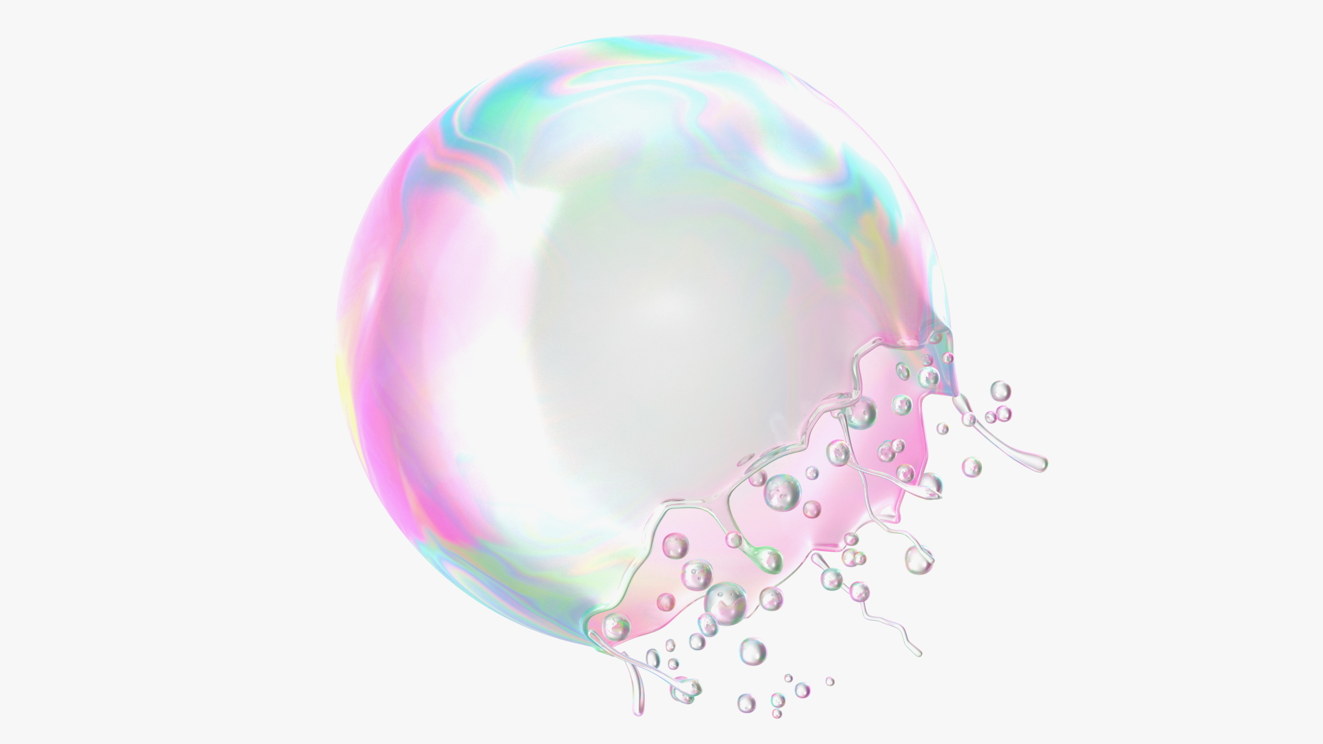 3D model Soap Bubble Burst Stage 3