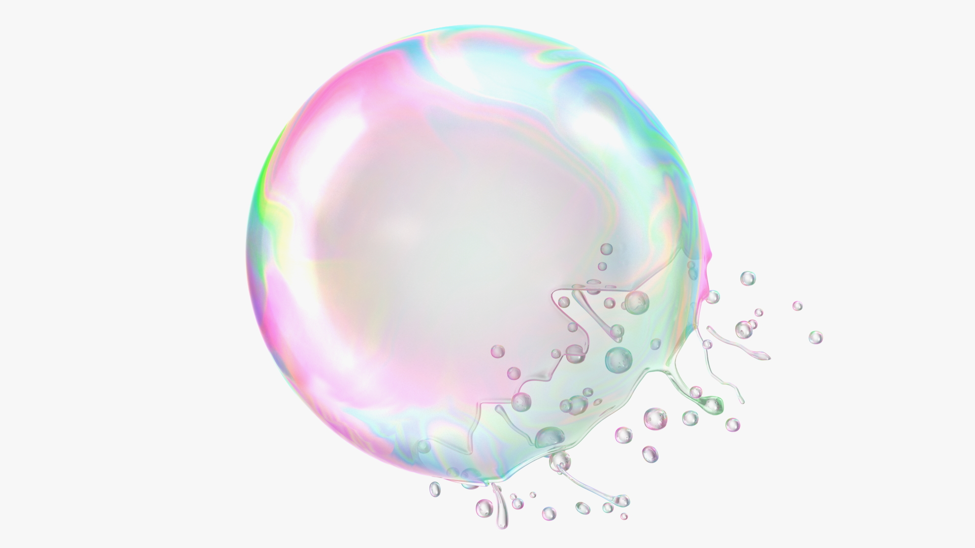 3D model Soap Bubble Burst Stage 3