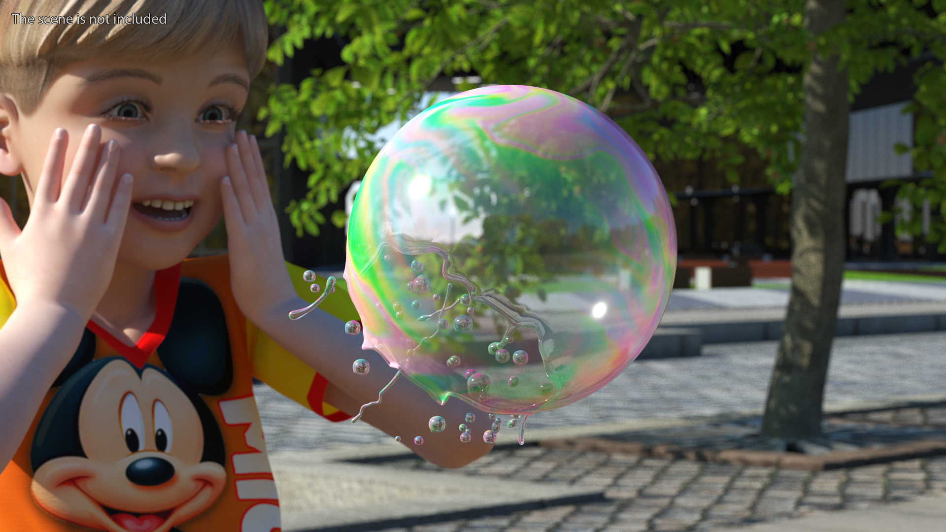 3D model Soap Bubble Burst Stage 3
