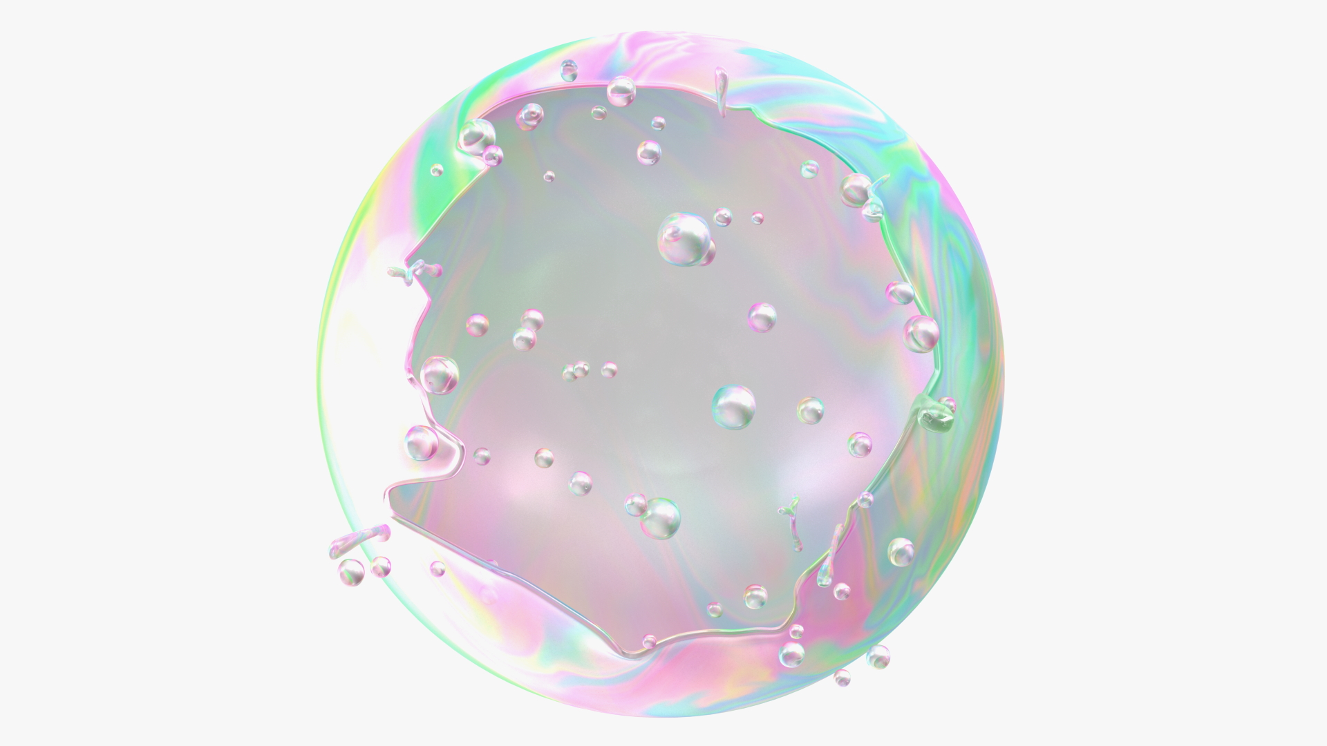 3D model Soap Bubble Burst Stage 3