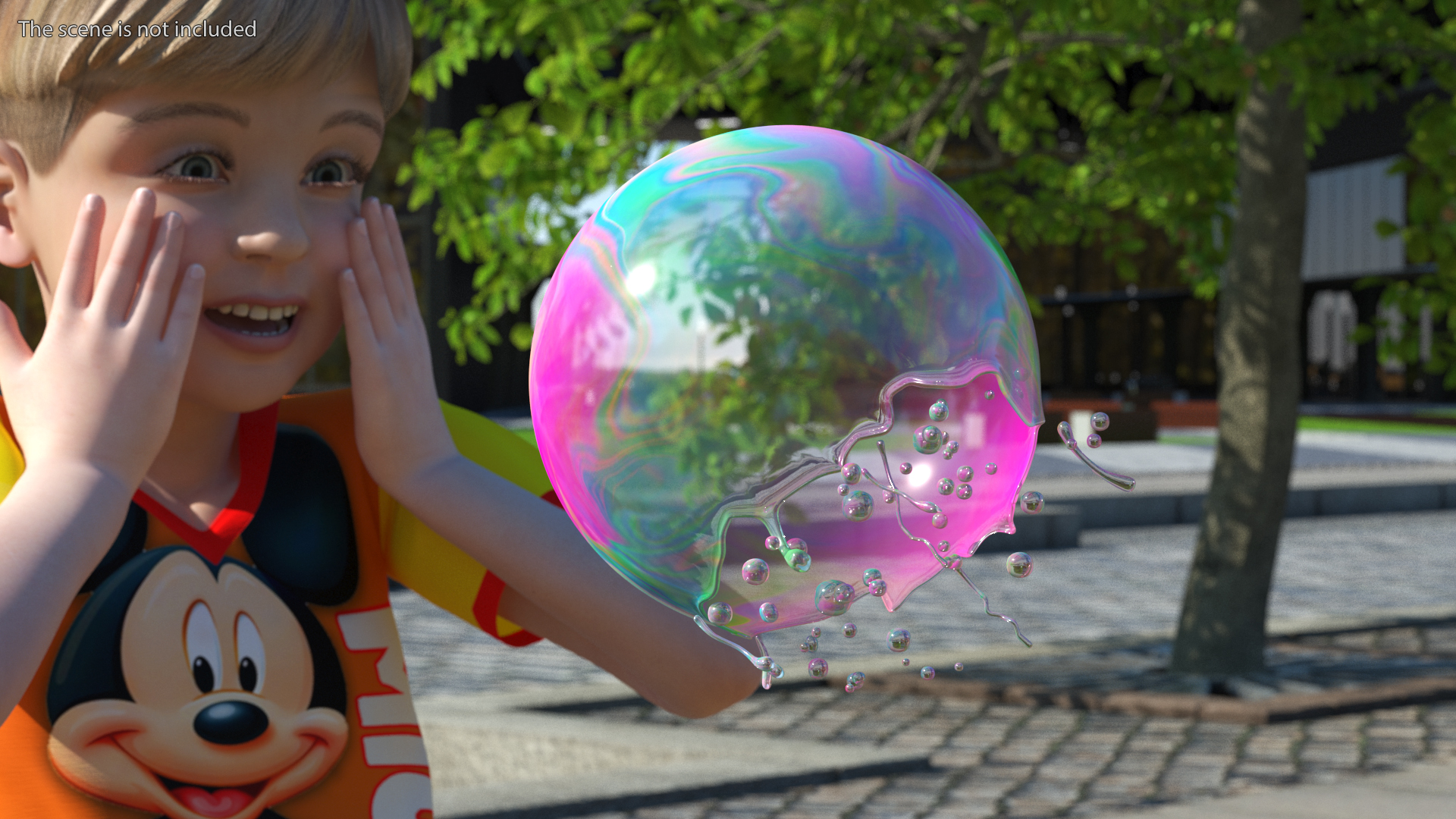 3D model Soap Bubble Burst Stage 3