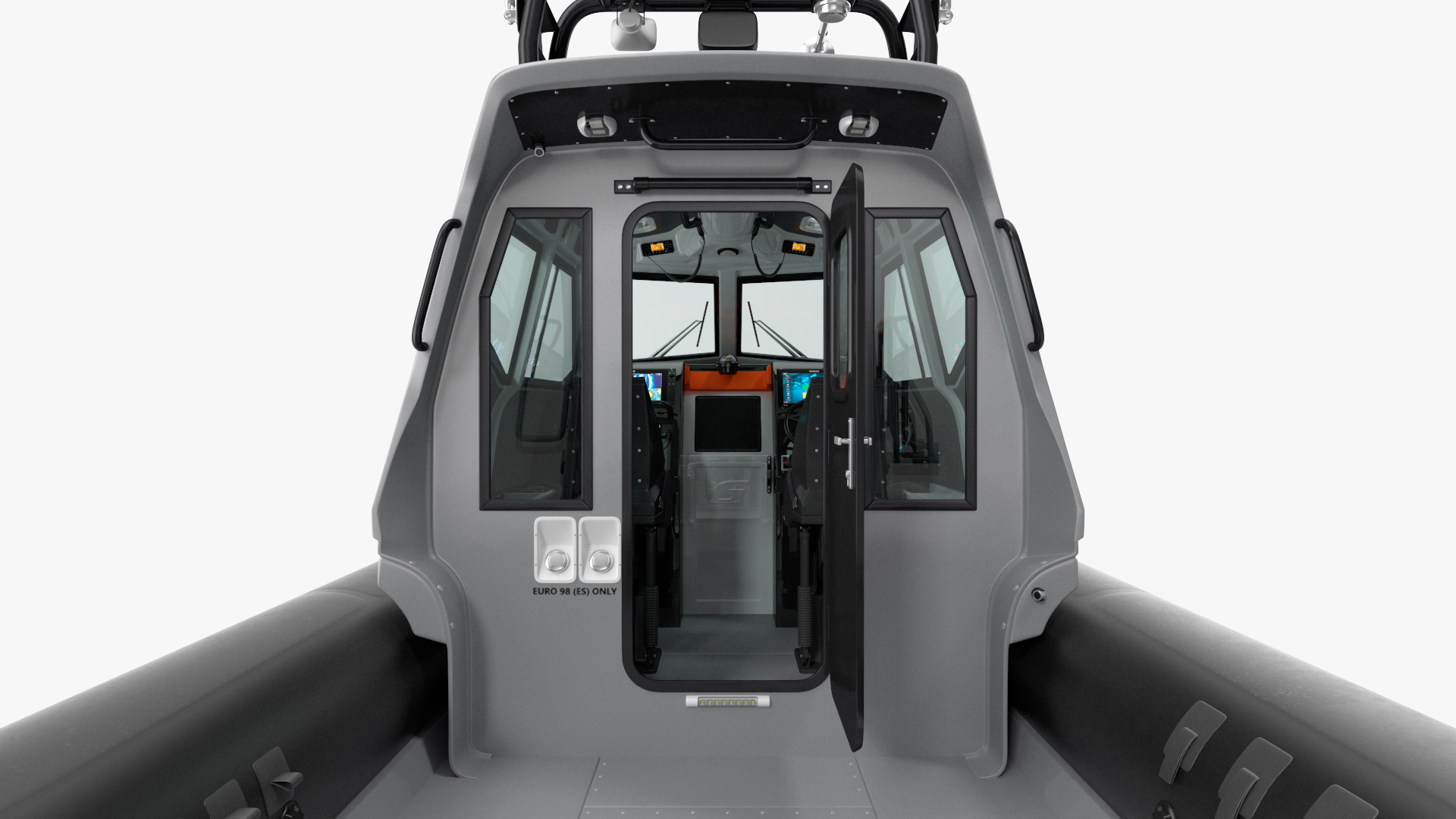 3D Boat Grey Waverider 1060 GRP Cabin Rigged