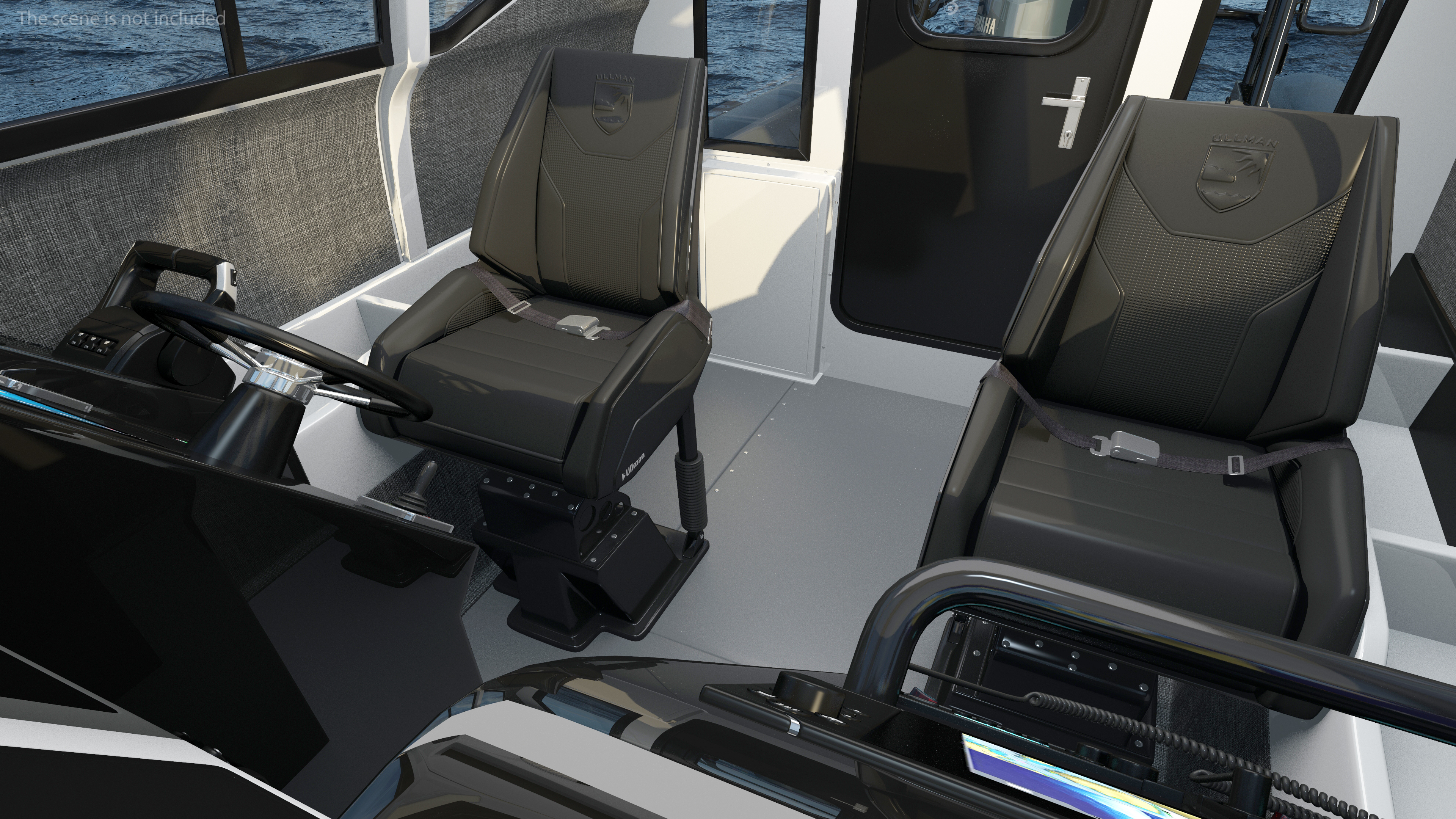 3D Boat Grey Waverider 1060 GRP Cabin Rigged