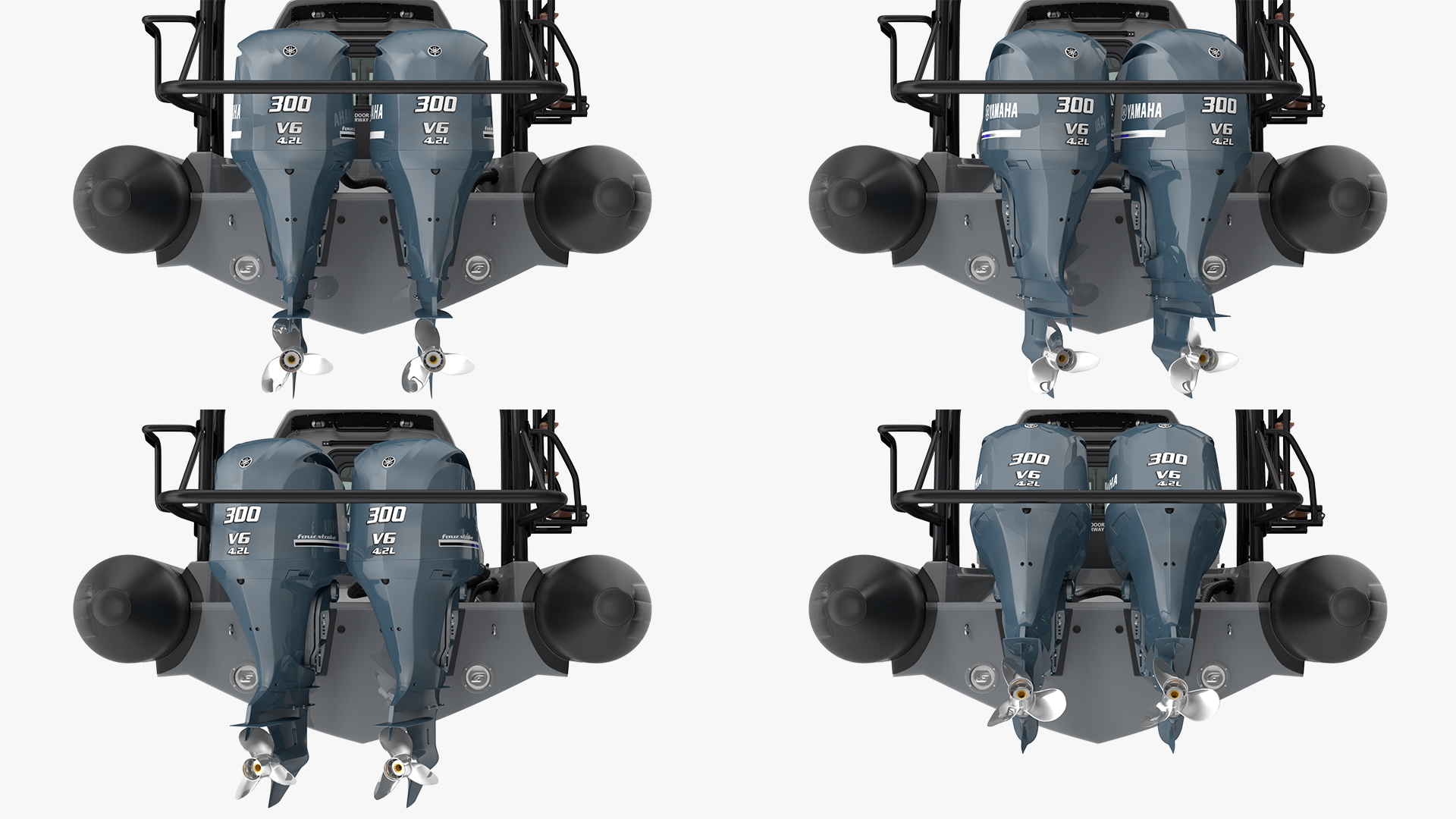 3D Boat Grey Waverider 1060 GRP Cabin Rigged