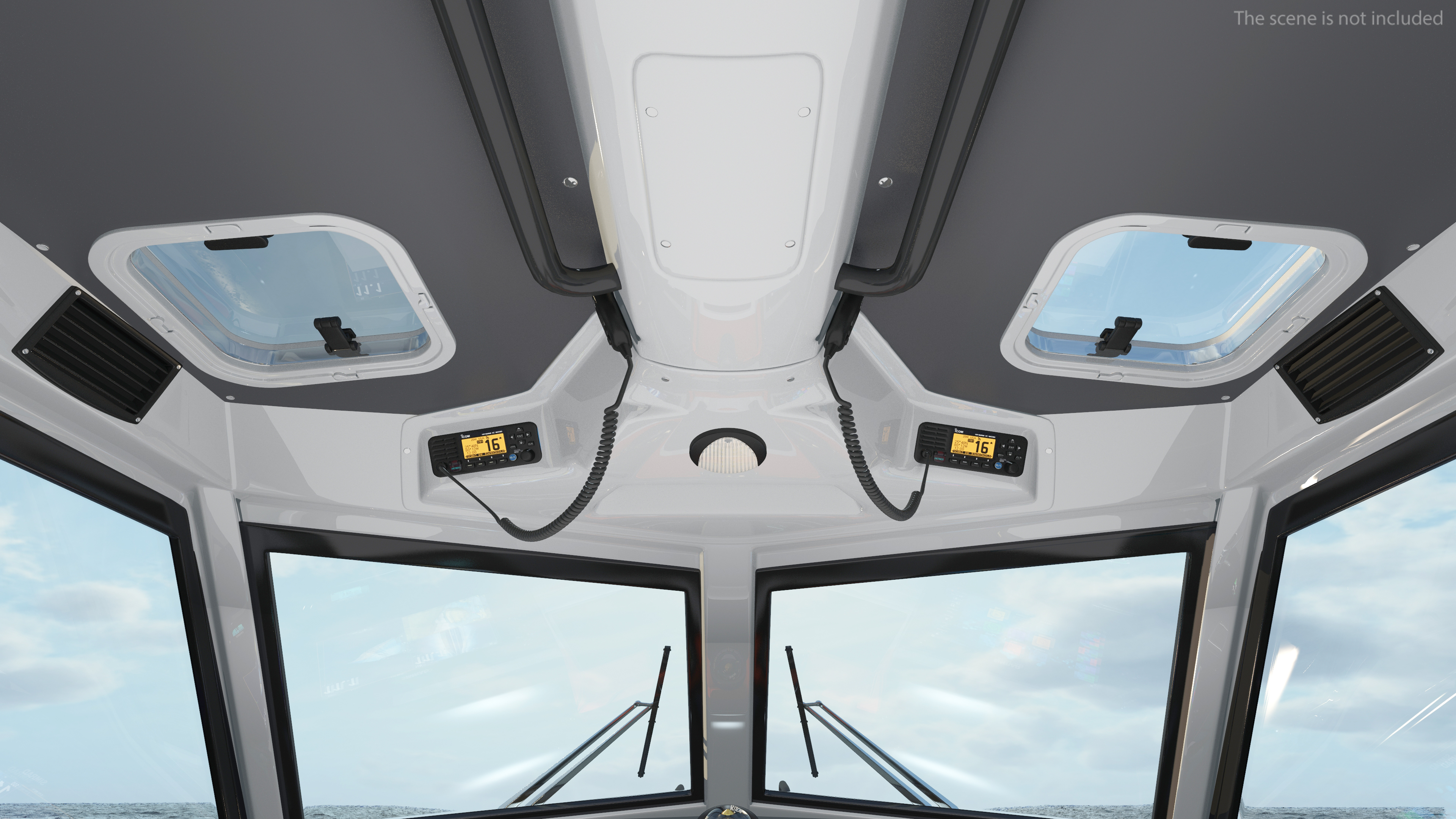 3D Boat Grey Waverider 1060 GRP Cabin Rigged