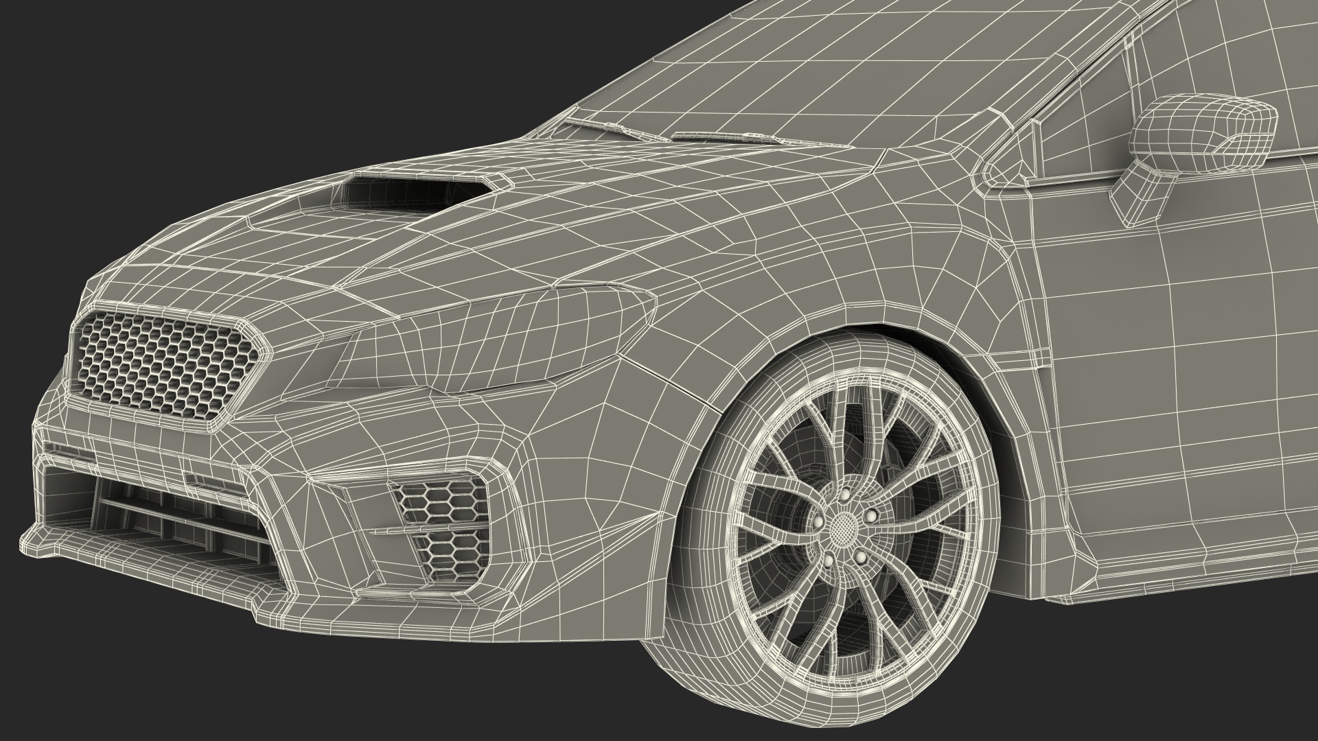 Luxury Sport Sedan White 3D model