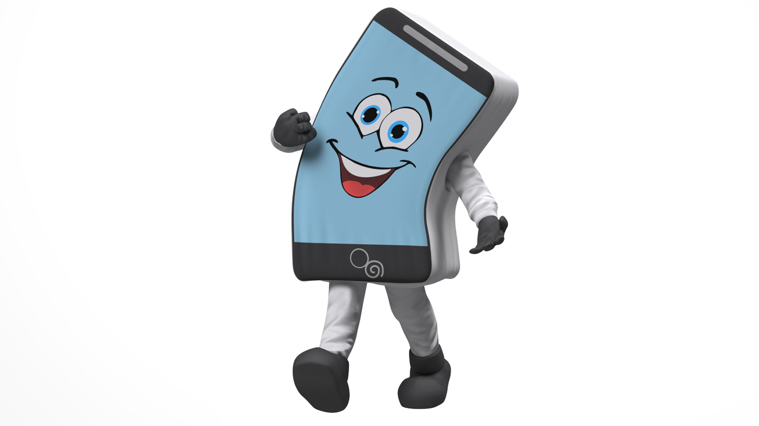 3D model Mascot Character IPhone White Rigged for Maya