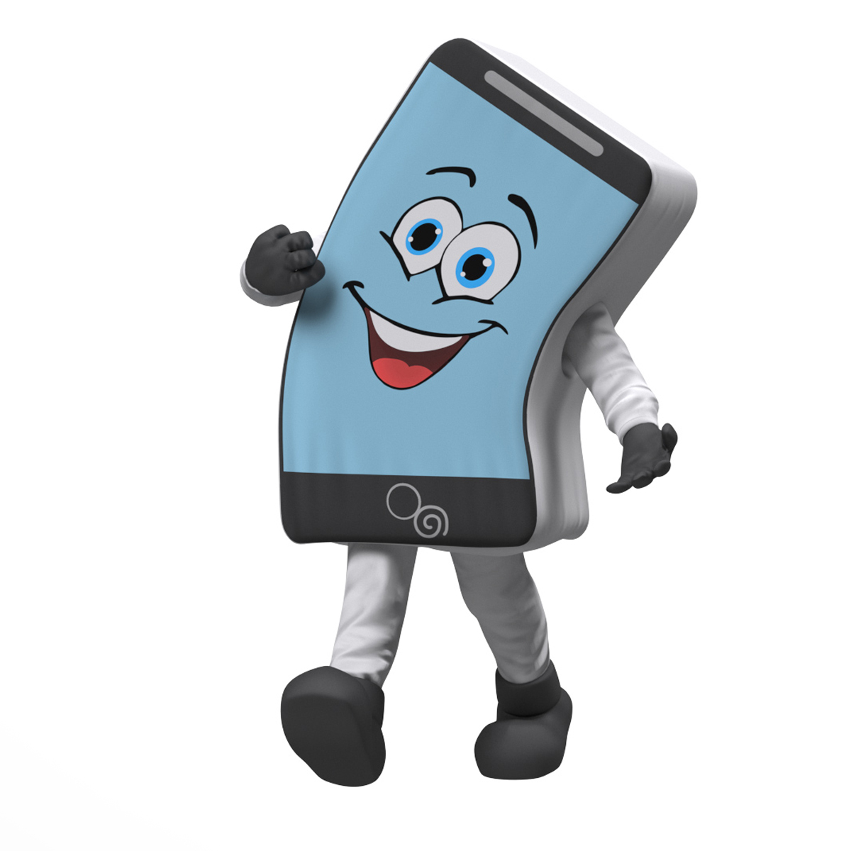 3D model Mascot Character IPhone White Rigged for Maya