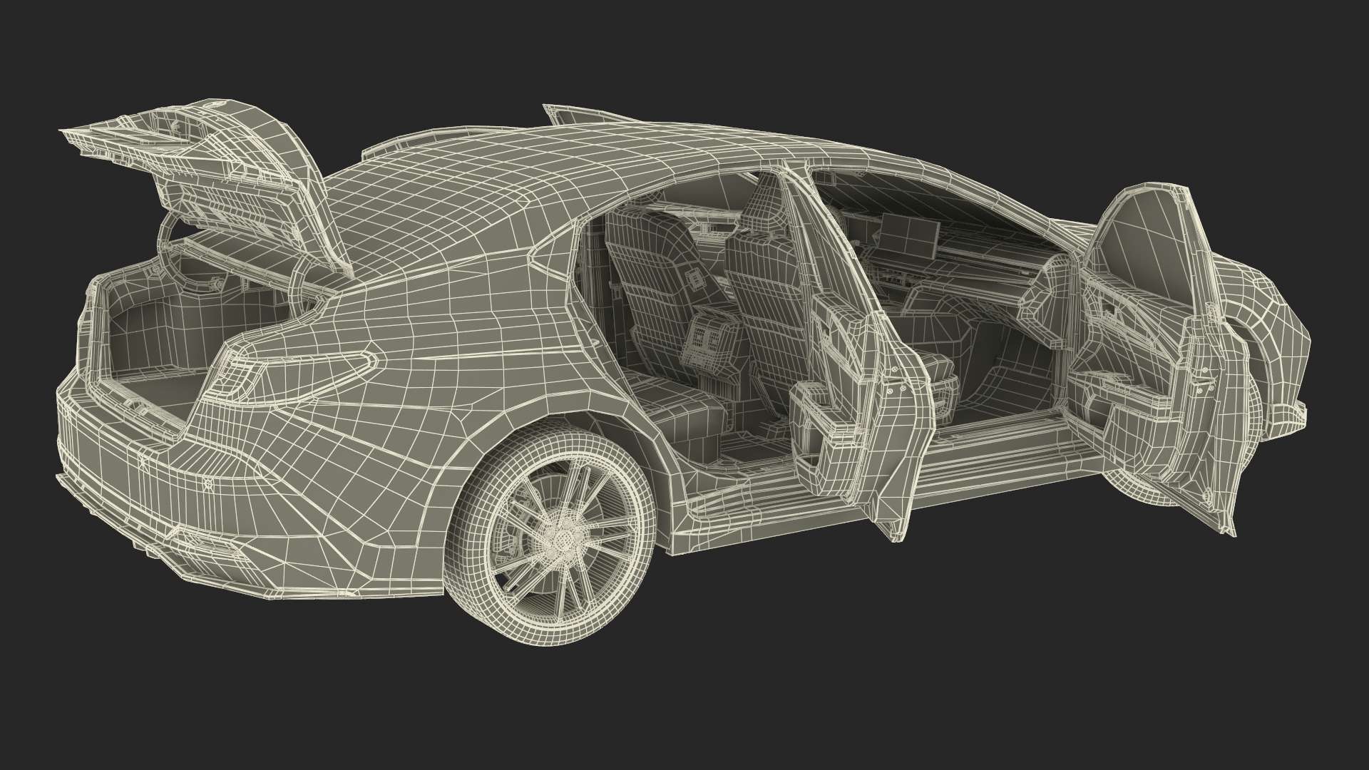 Toyota Camry Hybrid Ice Cap Rigged 3D model