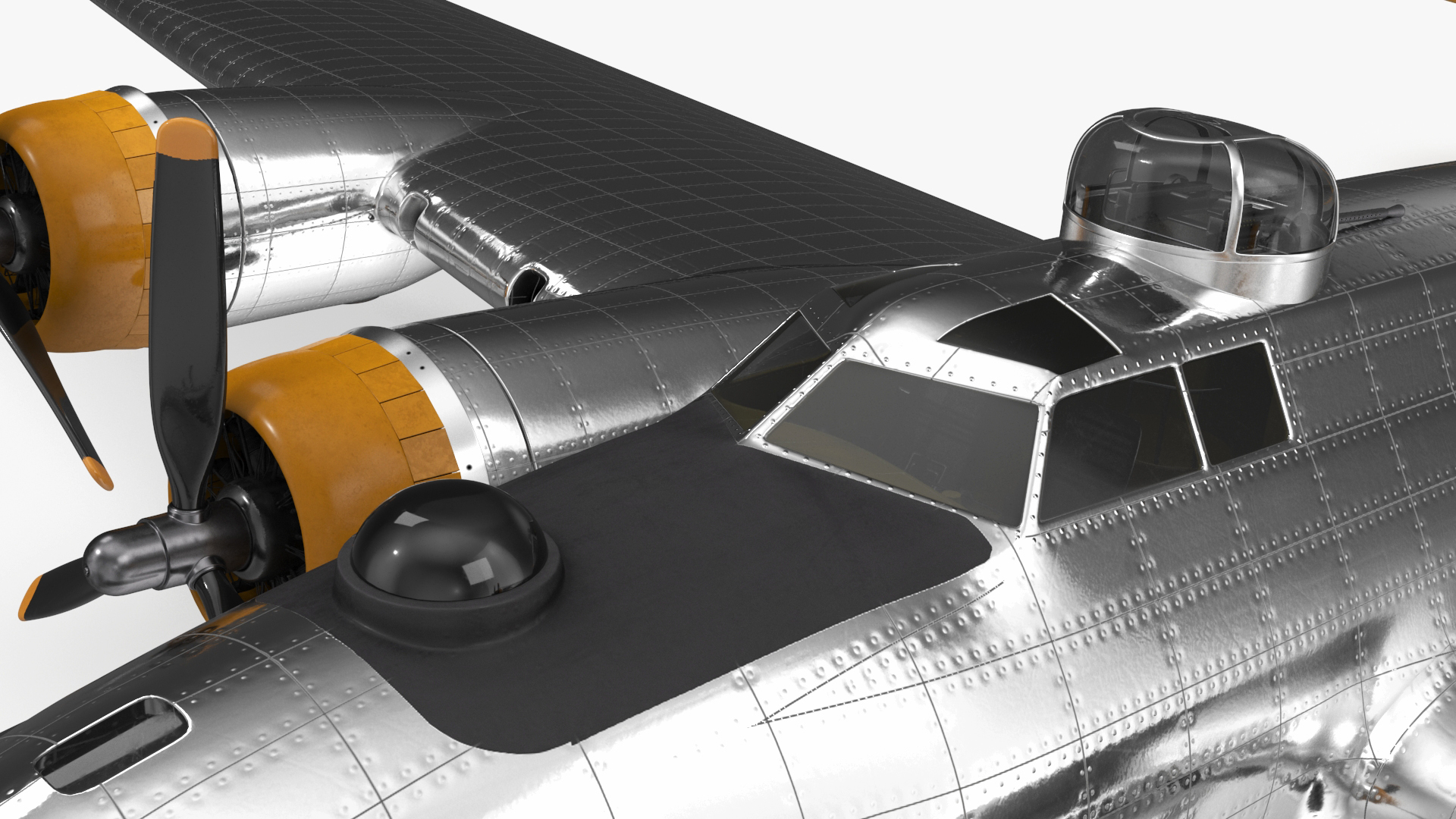 Military Bomber B-17 Rigged 3D