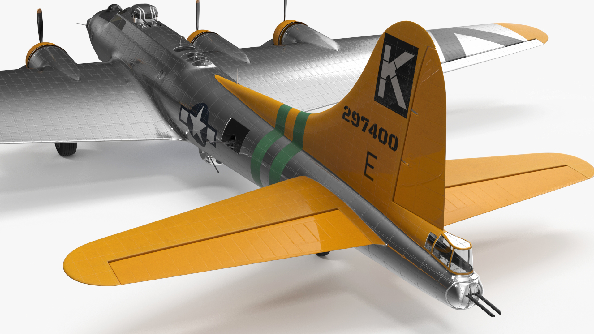 Military Bomber B-17 Rigged 3D