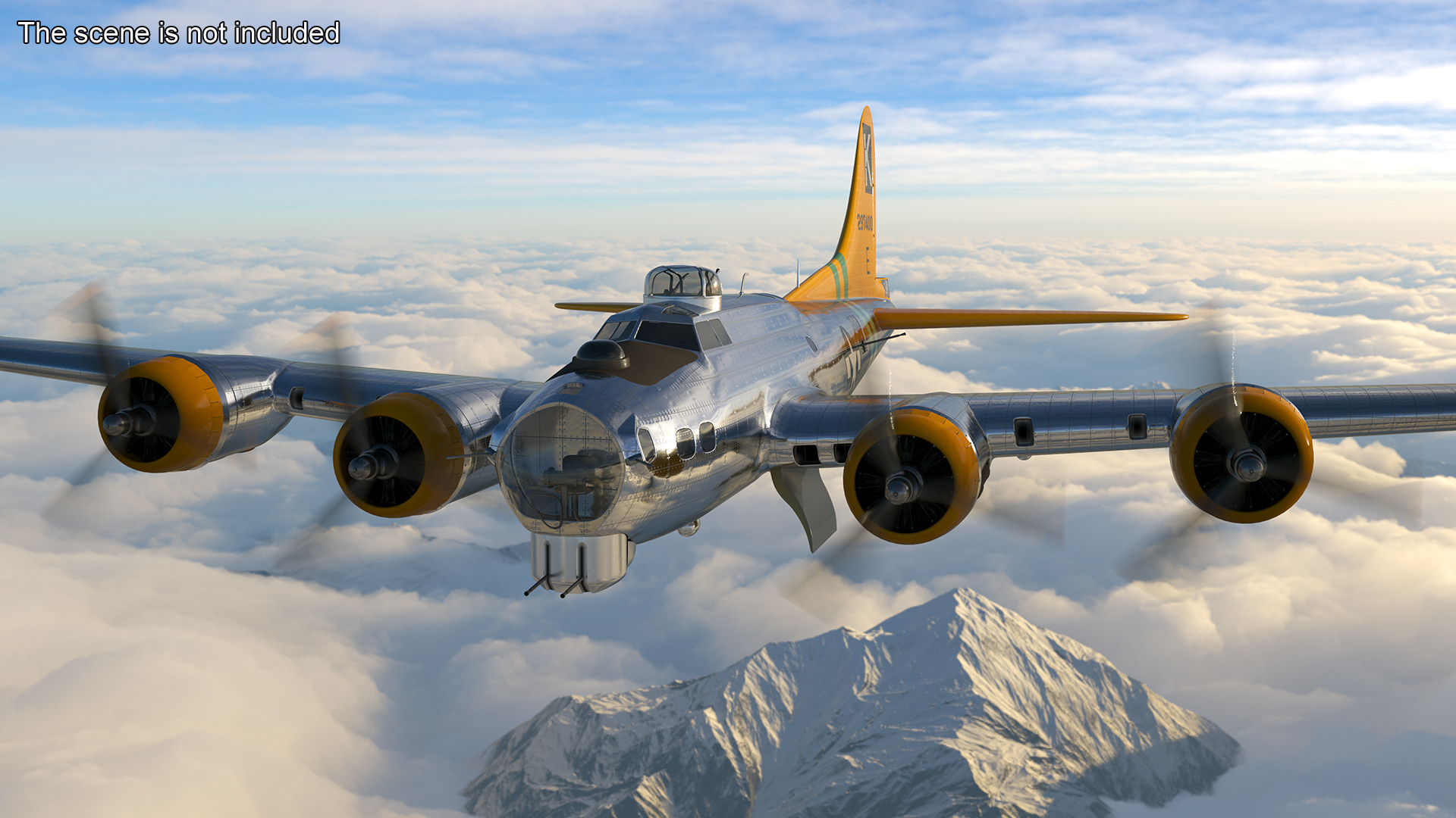 Military Bomber B-17 Rigged 3D