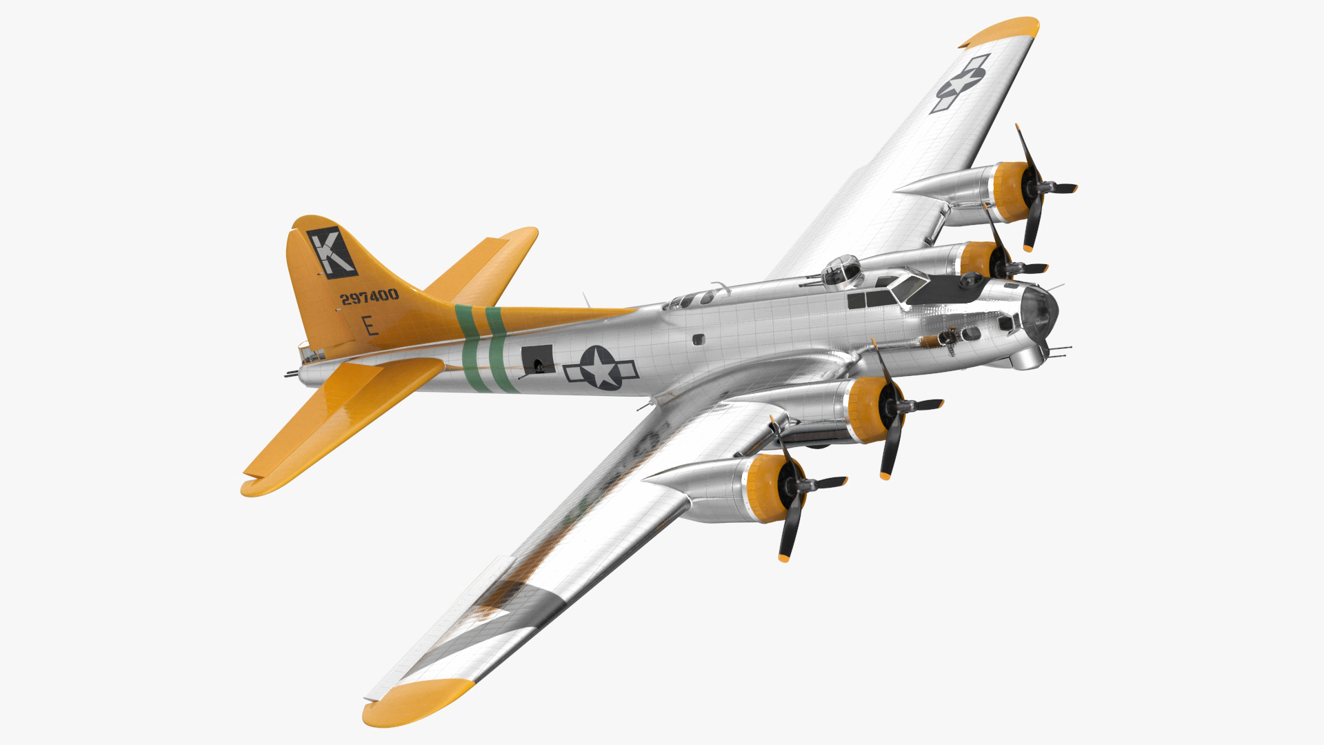 Military Bomber B-17 Rigged 3D