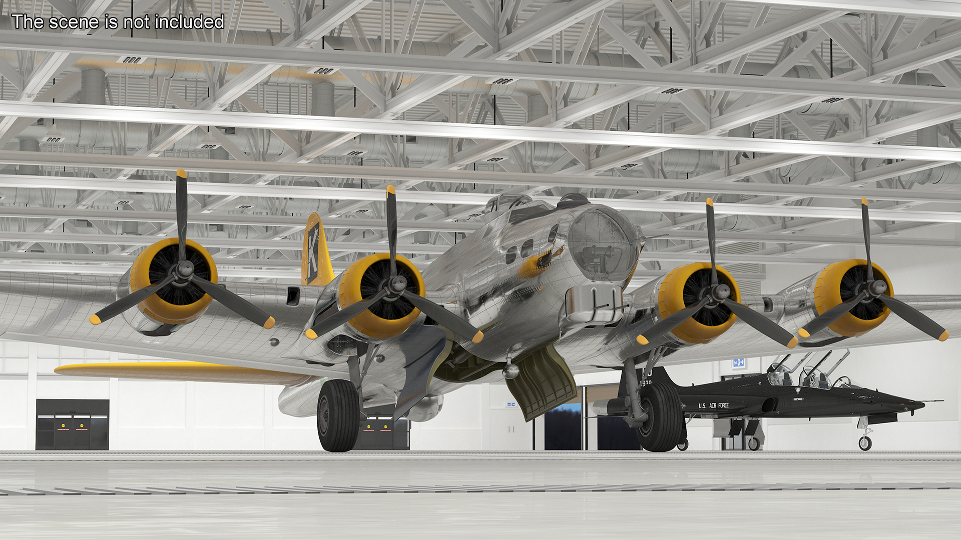 Military Bomber B-17 Rigged 3D