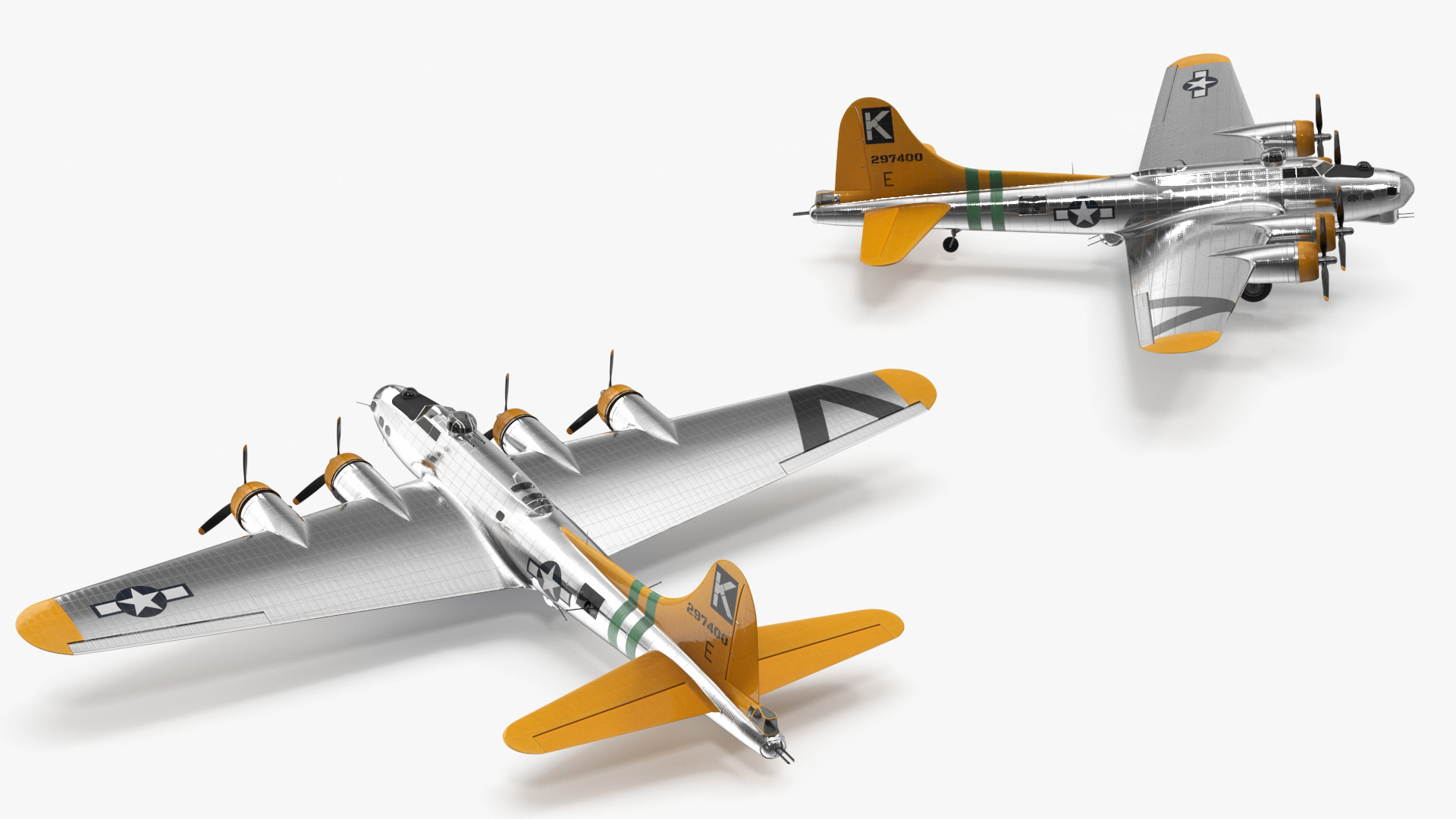 Military Bomber B-17 Rigged 3D