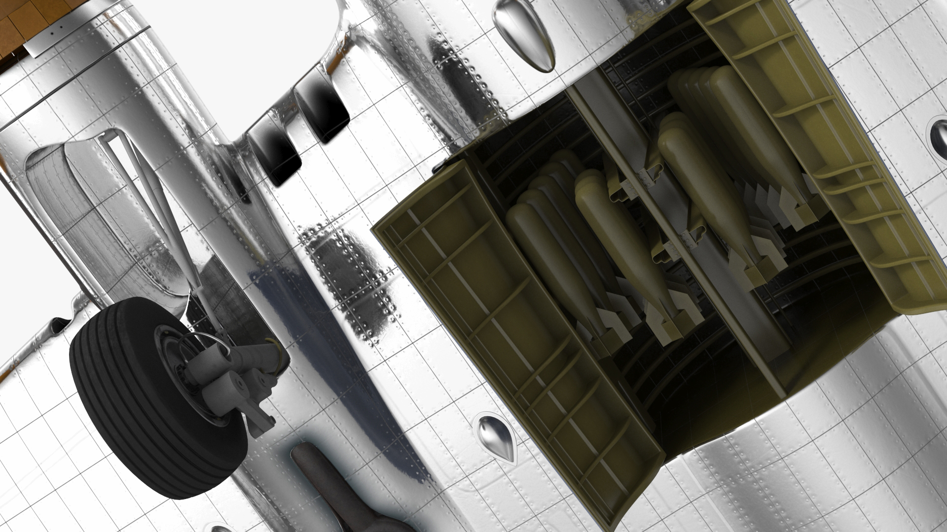 Military Bomber B-17 Rigged 3D