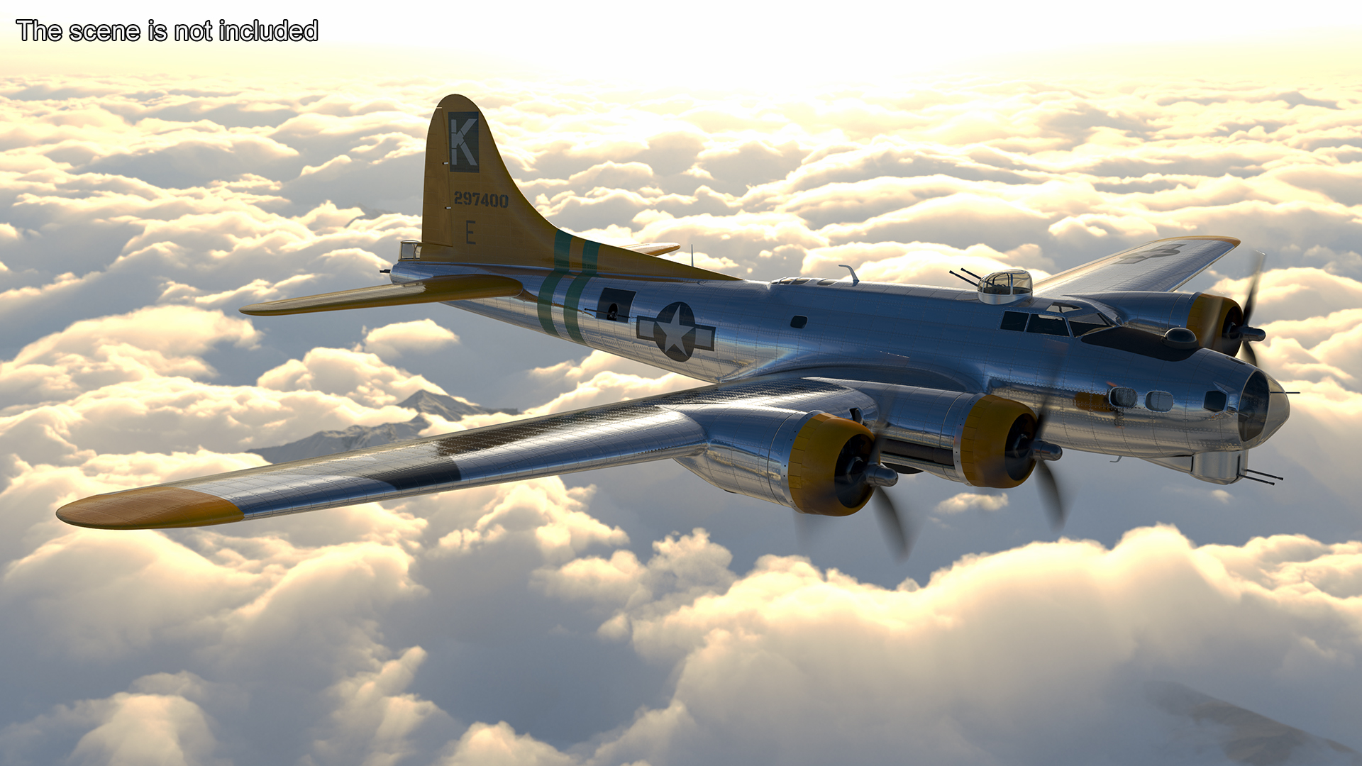 Military Bomber B-17 Rigged 3D