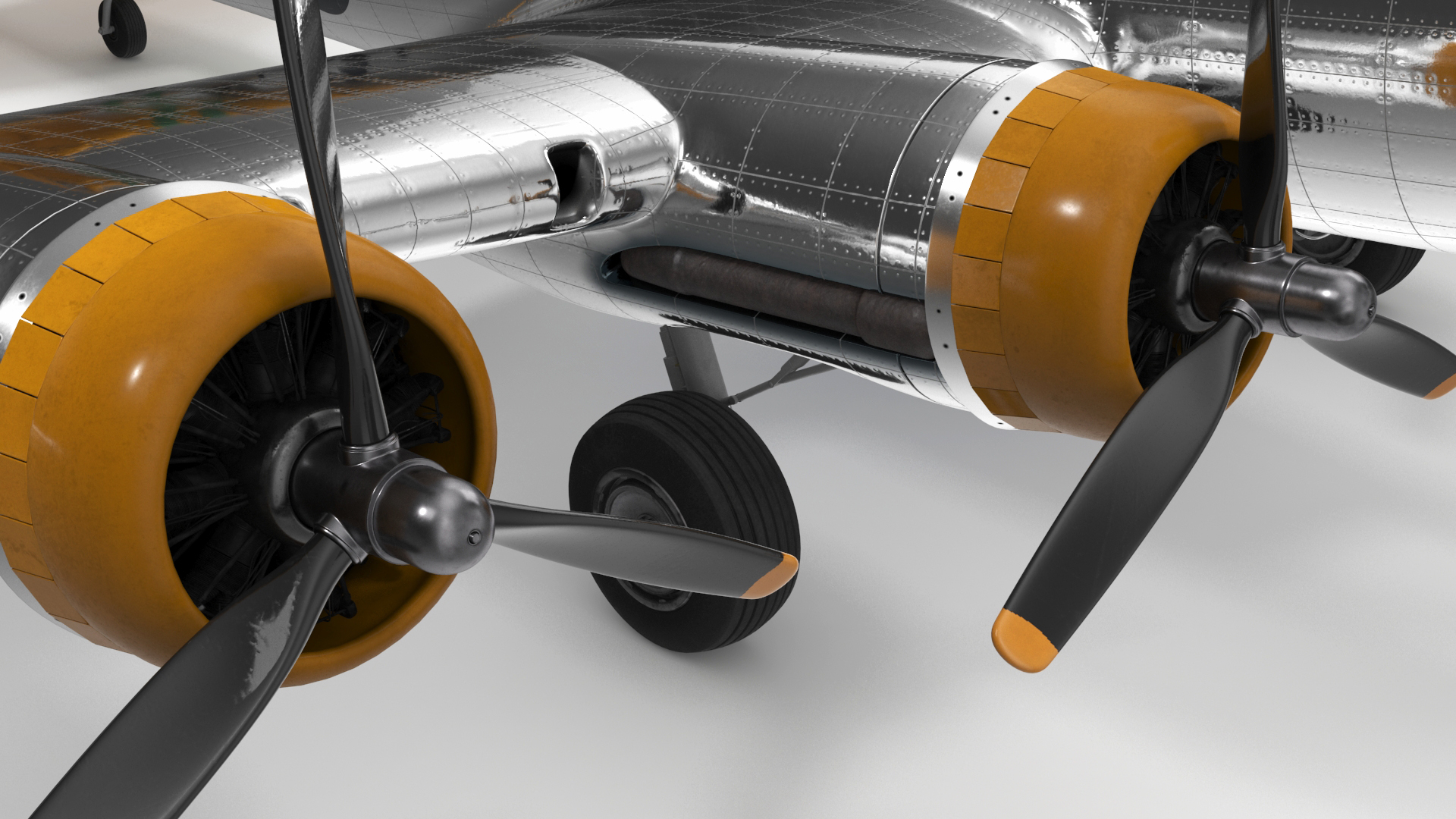 Military Bomber B-17 Rigged 3D