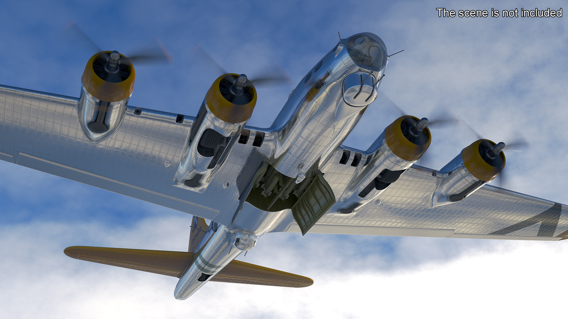 Military Bomber B-17 Rigged 3D