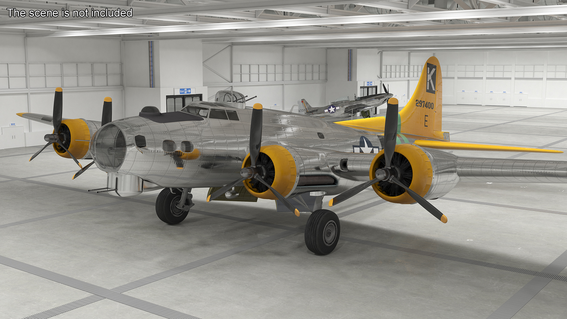 Military Bomber B-17 Rigged 3D