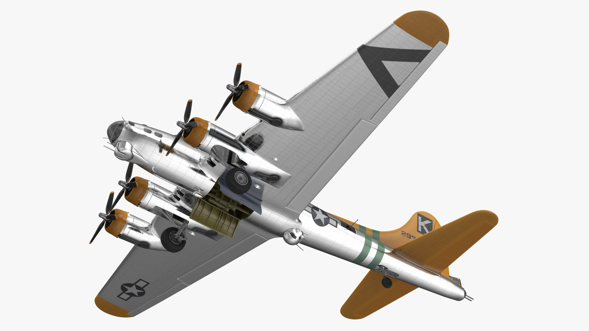 Military Bomber B-17 Rigged 3D