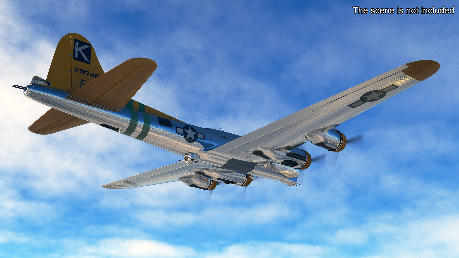 Military Bomber B-17 Rigged 3D