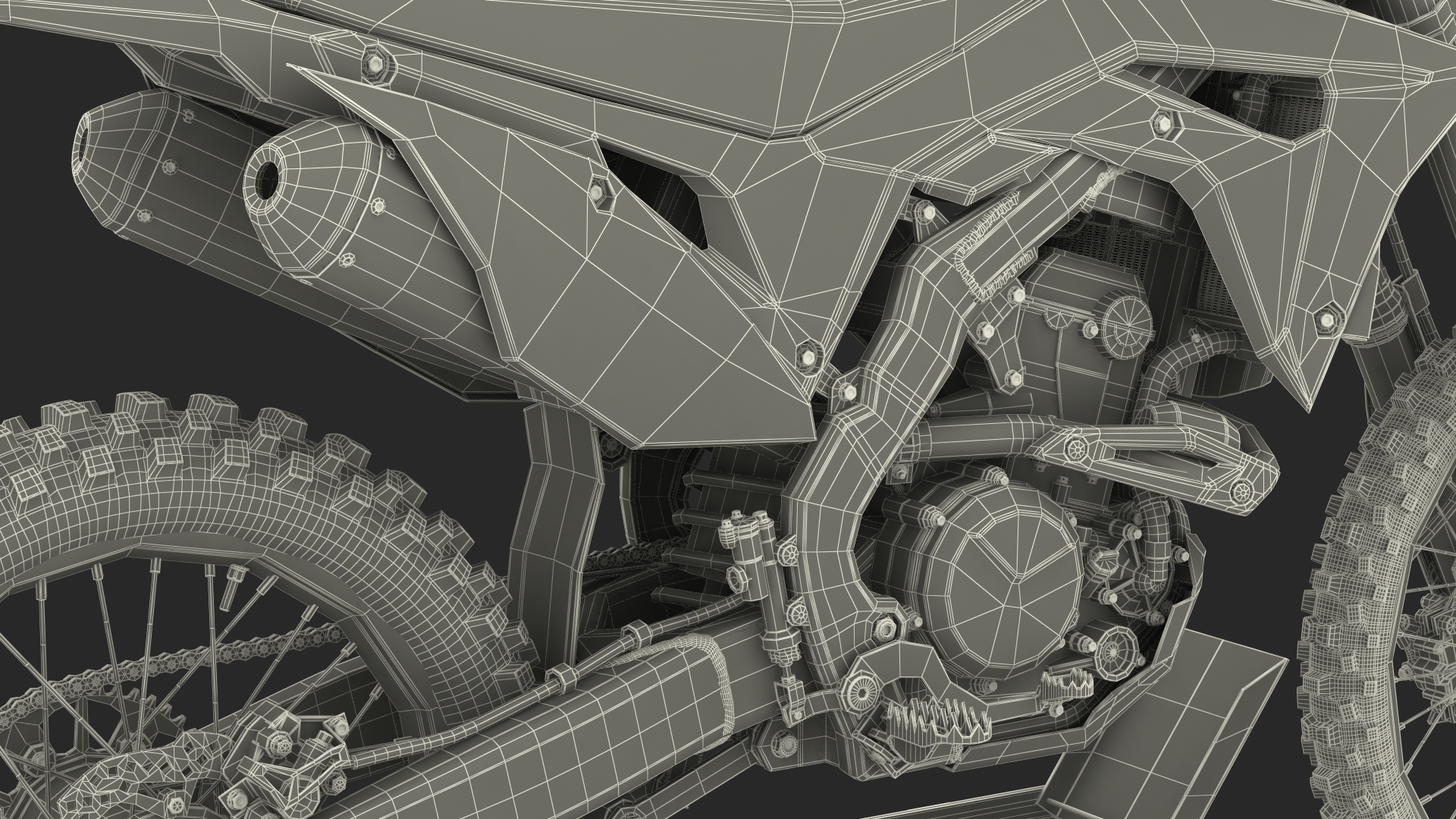 3D model Three Place Motorcycle Trailer with Motorbike