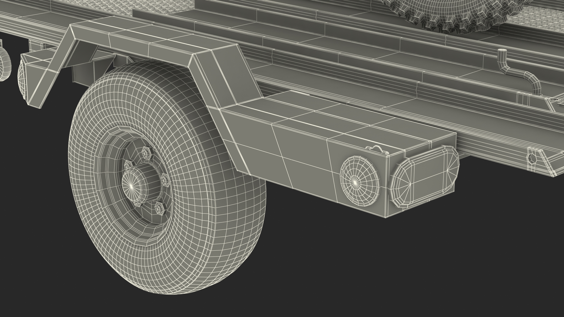3D model Three Place Motorcycle Trailer with Motorbike