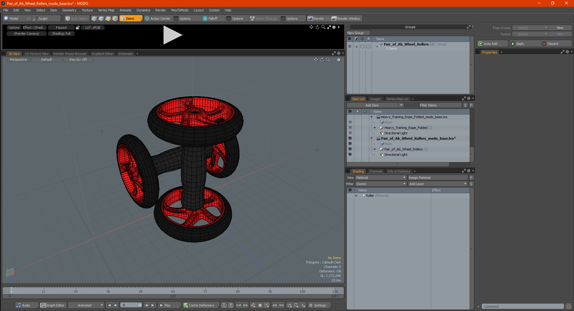 Pair of Ab Wheel Rollers 3D model