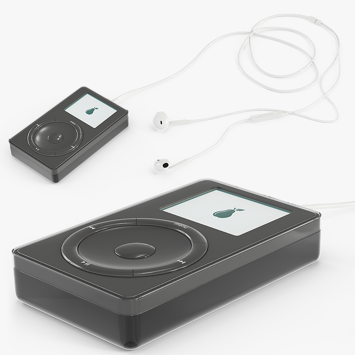Retro Digital Audio Player with Headphones 3D model preview