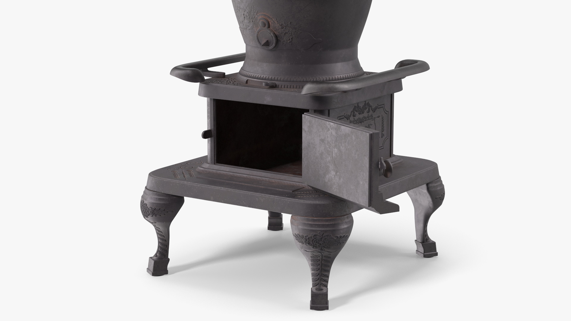 3D Vintage Potbelly Wood Stove Old