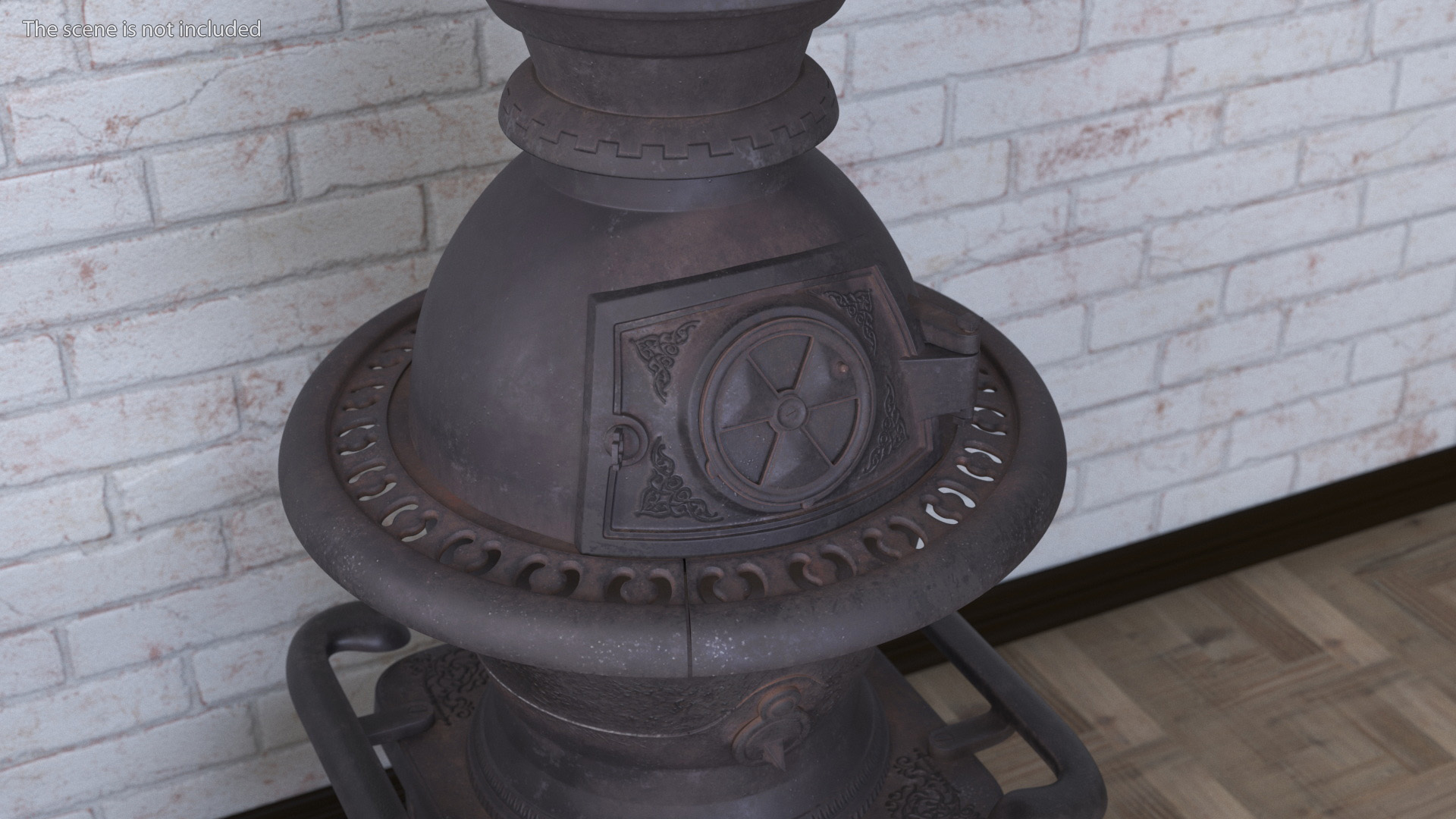 3D Vintage Potbelly Wood Stove Old