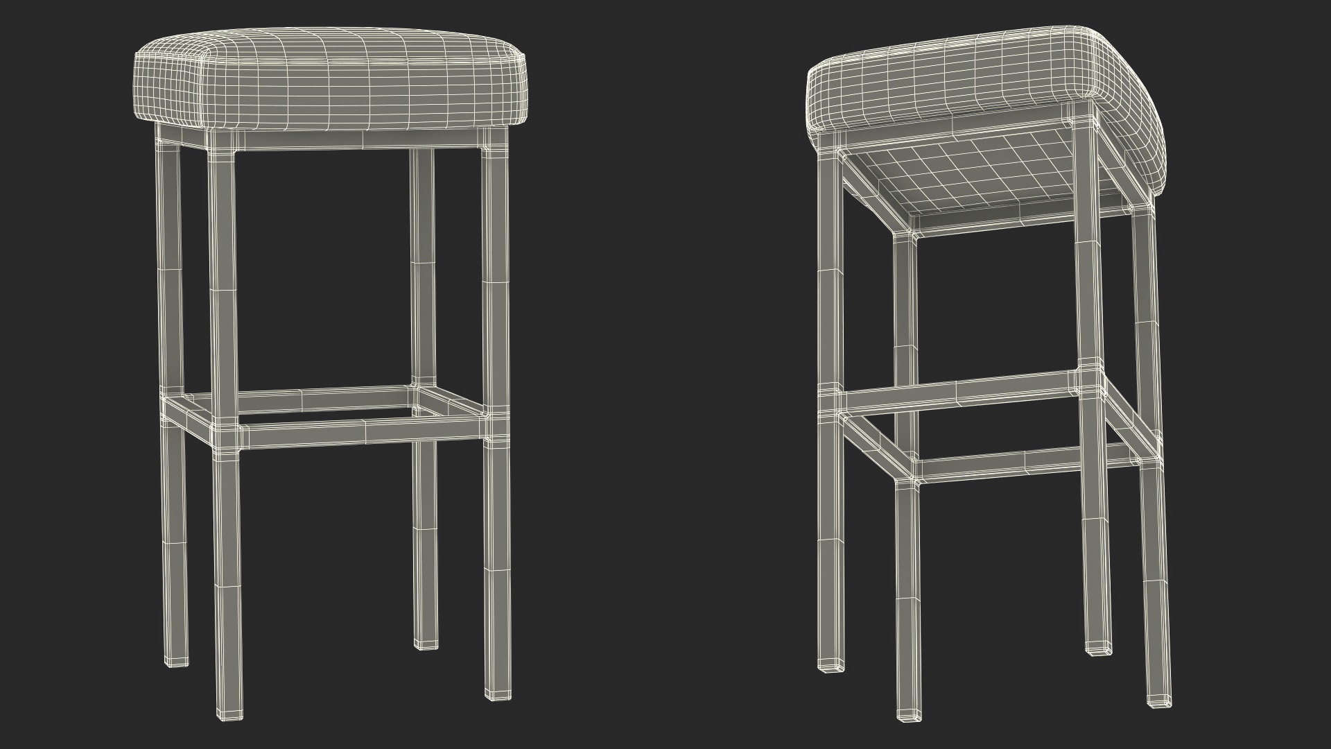 Leather Bar Stool 3D